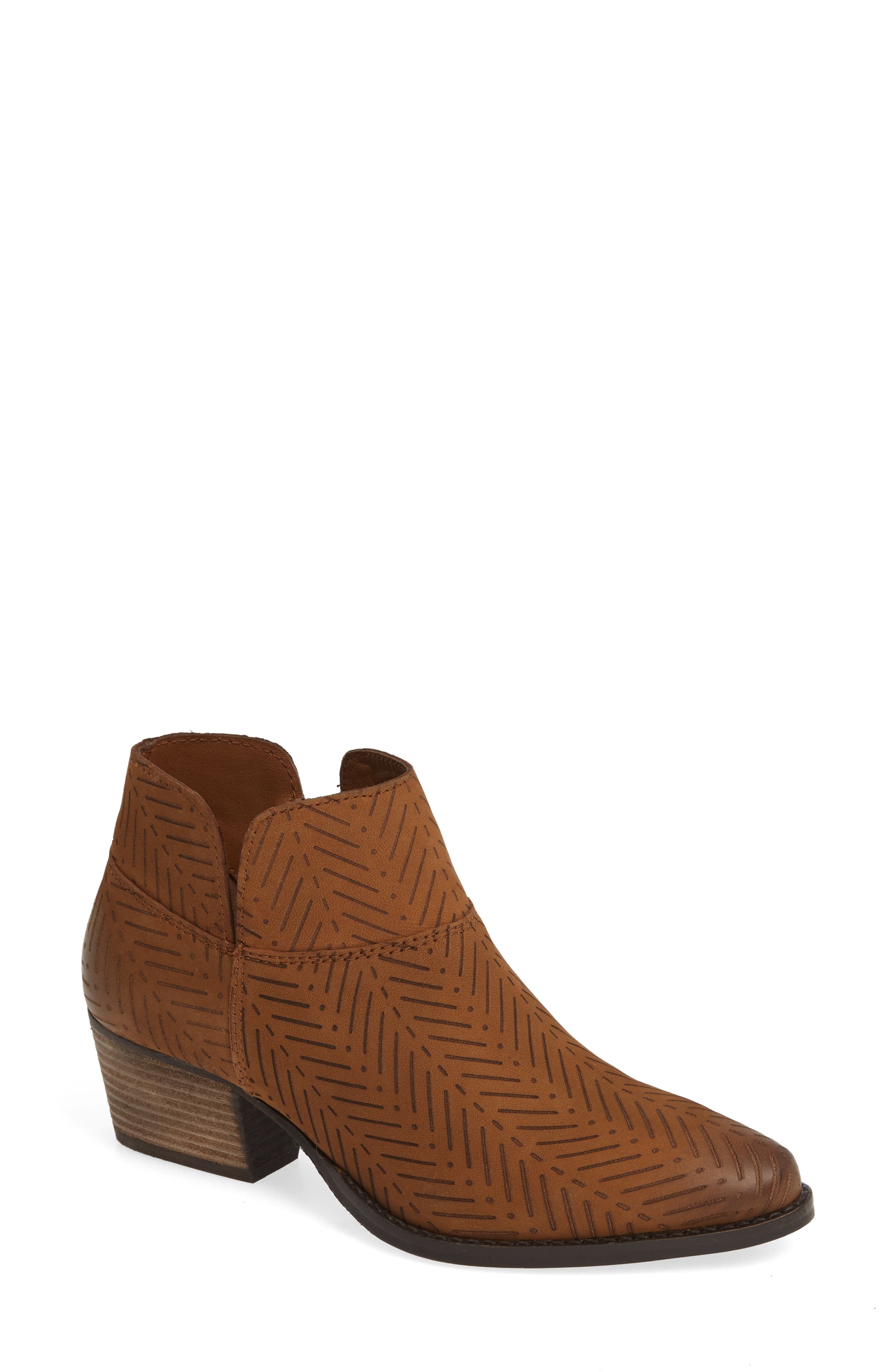 Charles By Charles David Zander Herringbone Etched Bootie, Brown