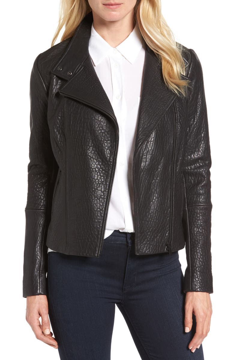Halogen® Leather Jacket (Regular & Petite) | Nordstrom