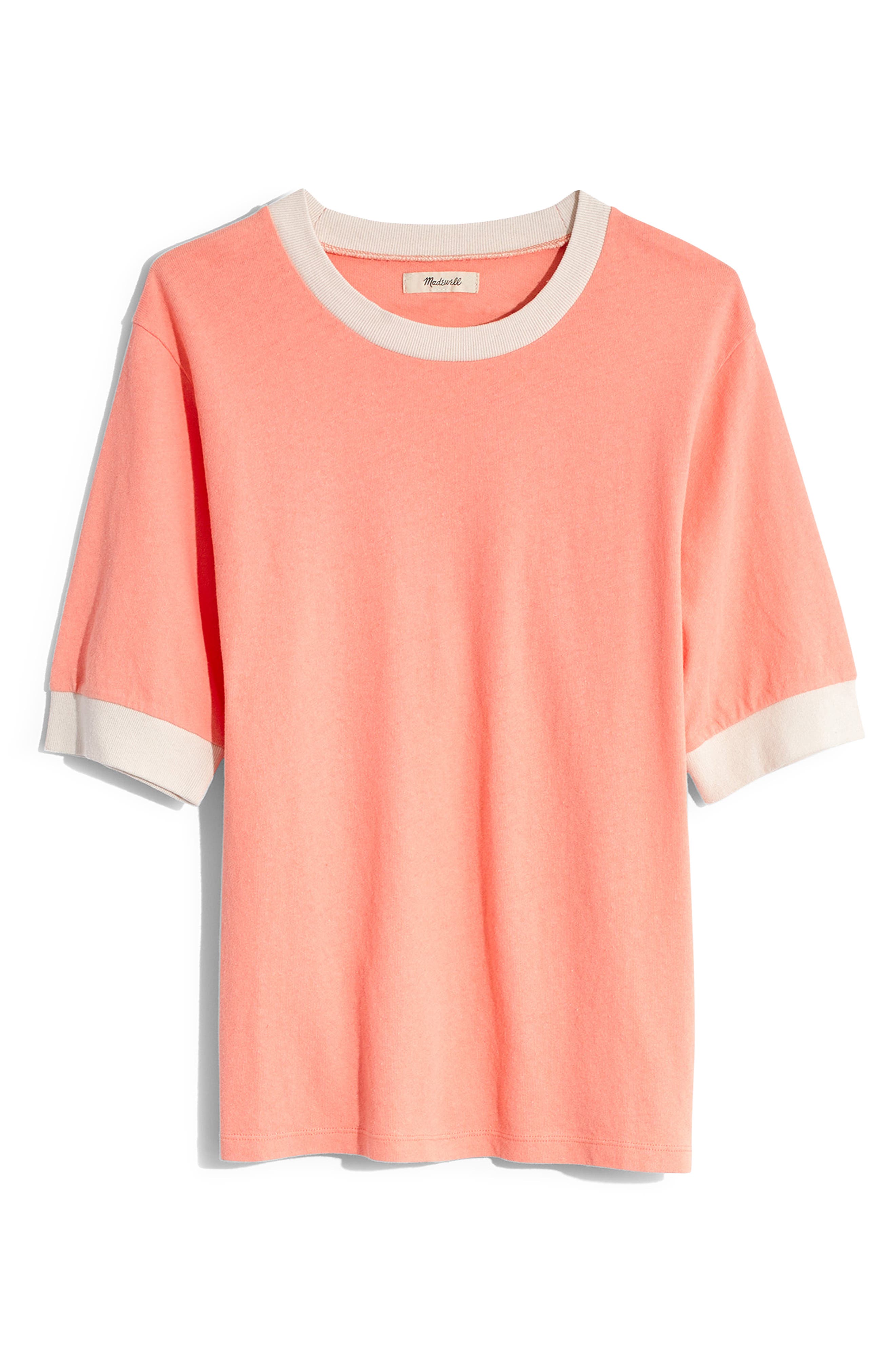 Madewell Relaxed Ringer Tee, Coral