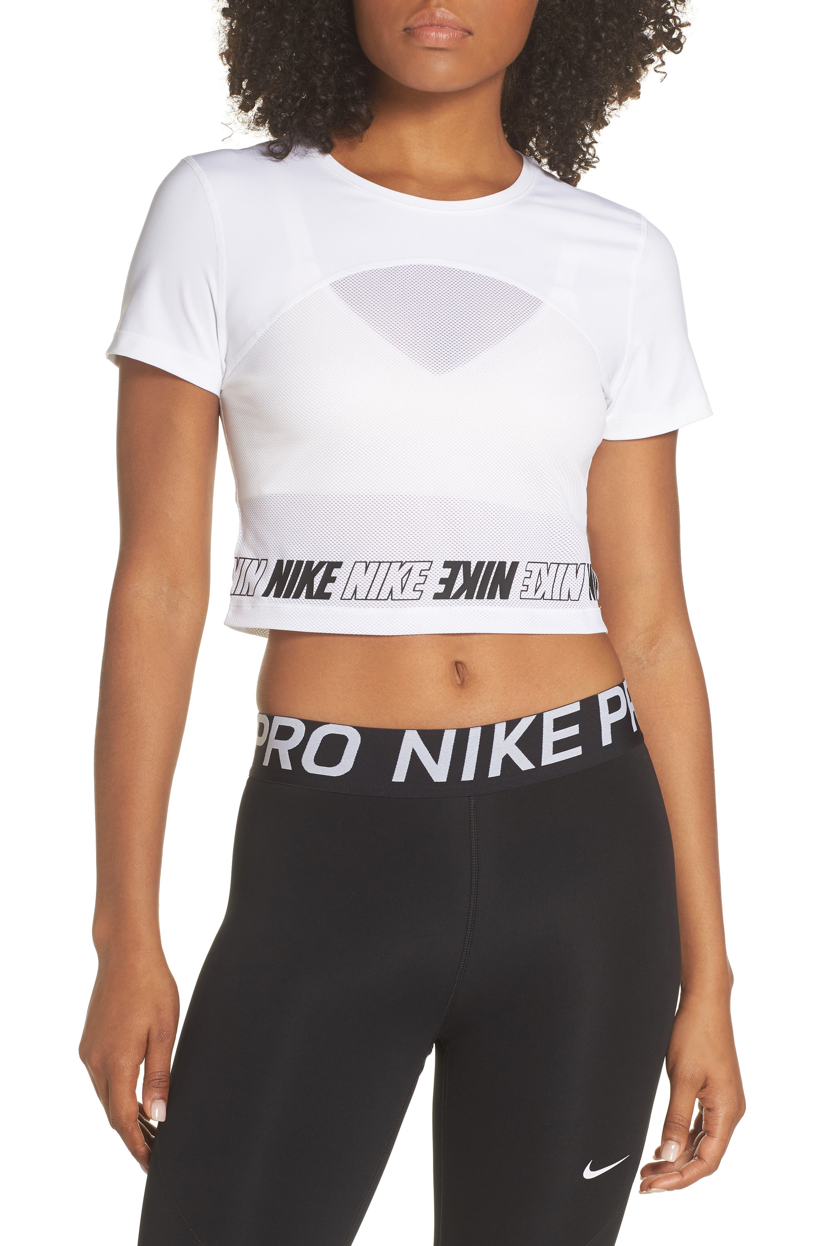 Nike Dry Pro Crop Top, White