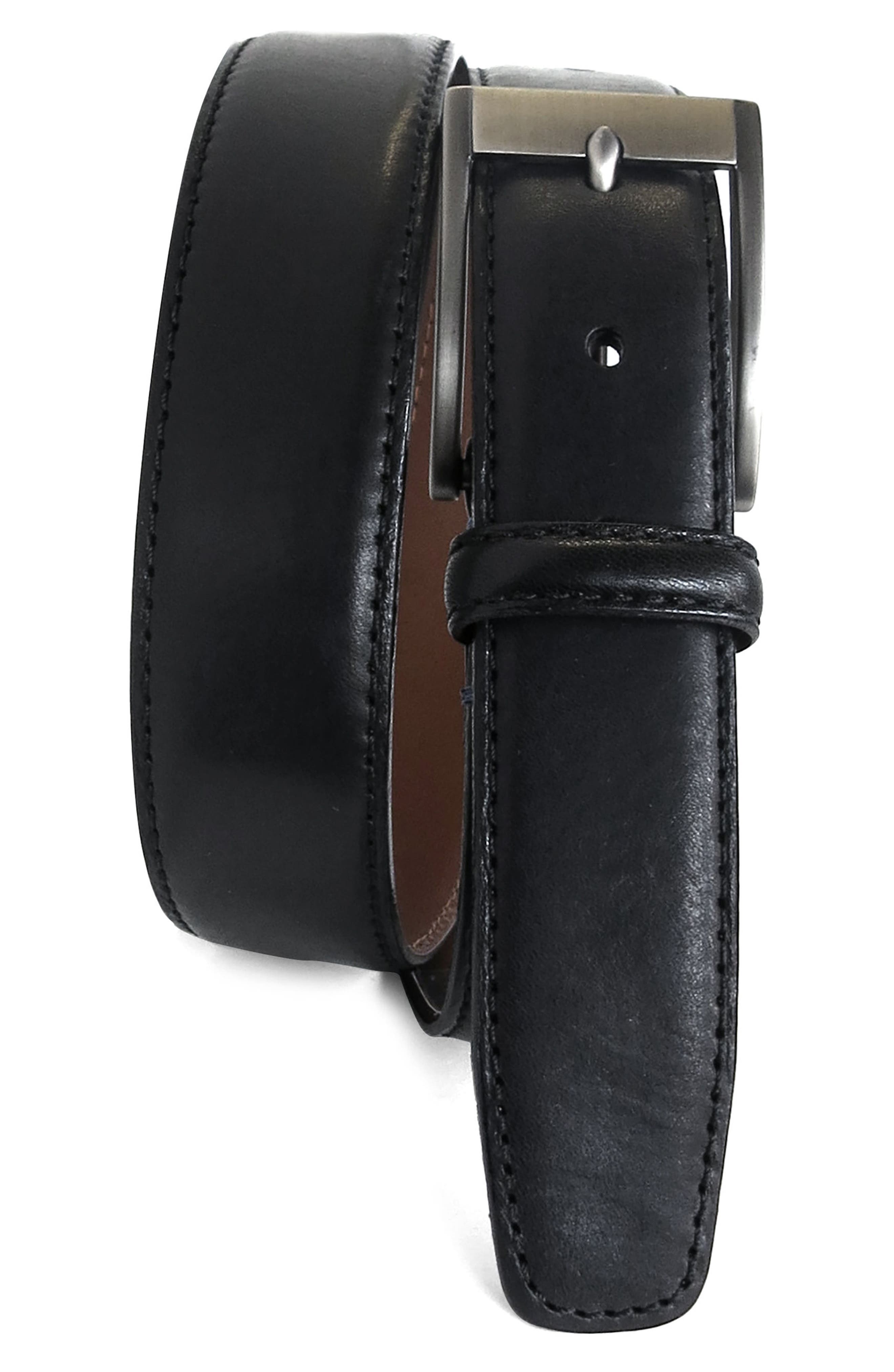 Boconi Collins Leather Belt, Black
