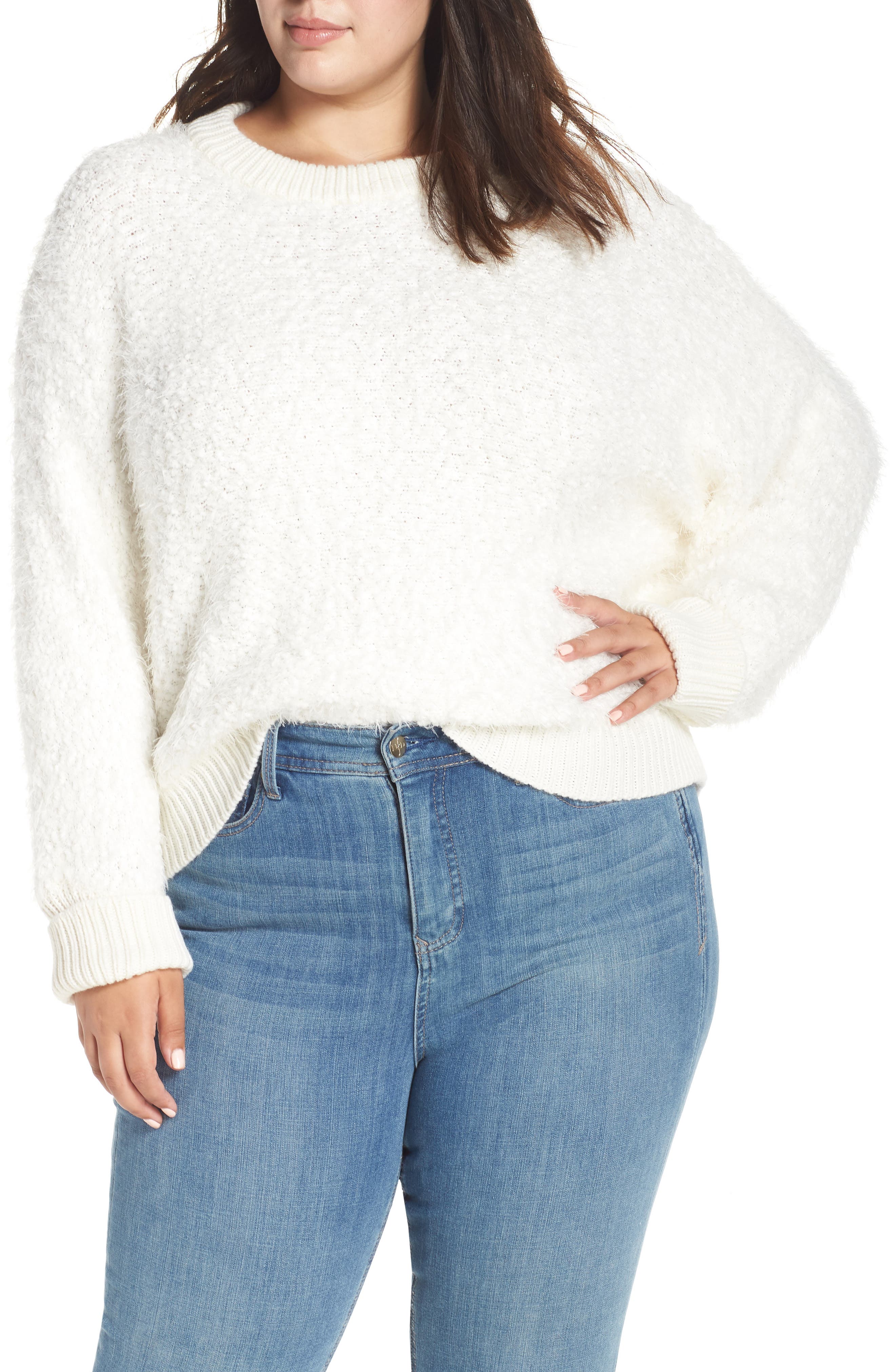 Plus Size Bp. Fluffy Dolman Sweater, Ivory