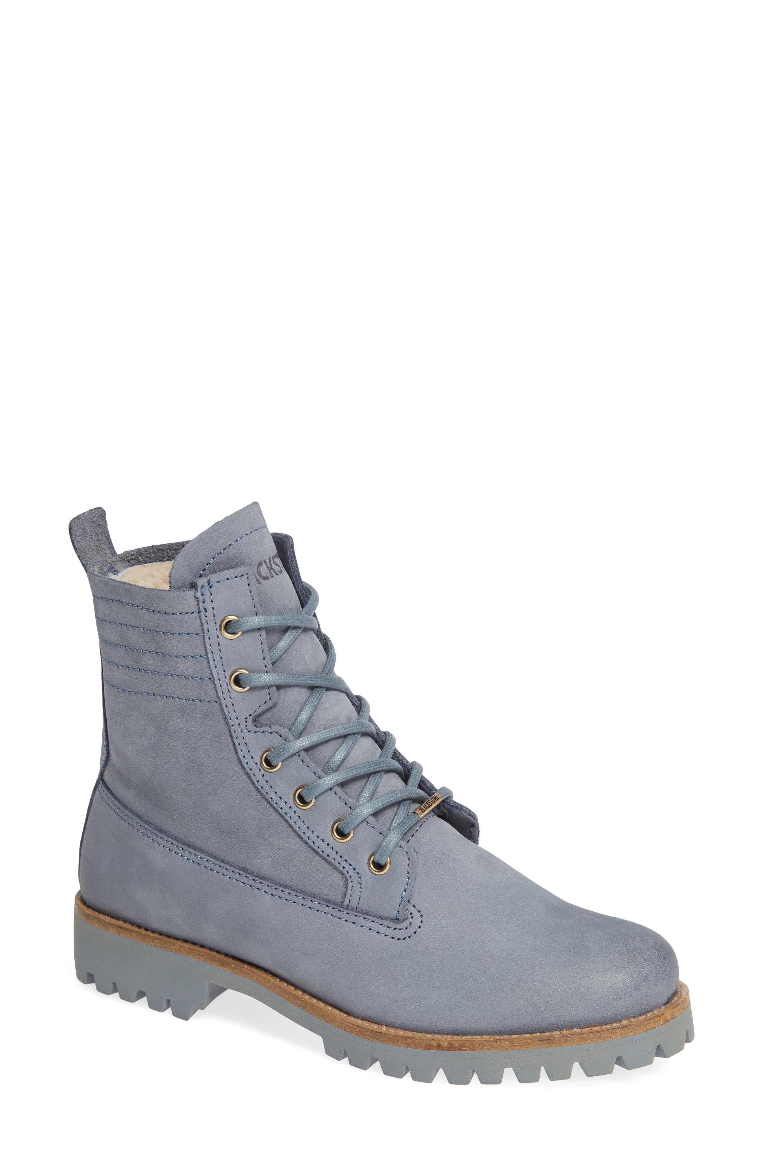Blackstone Ol22 Lace-Up Boot With Genuine Shearling Lining Blue
