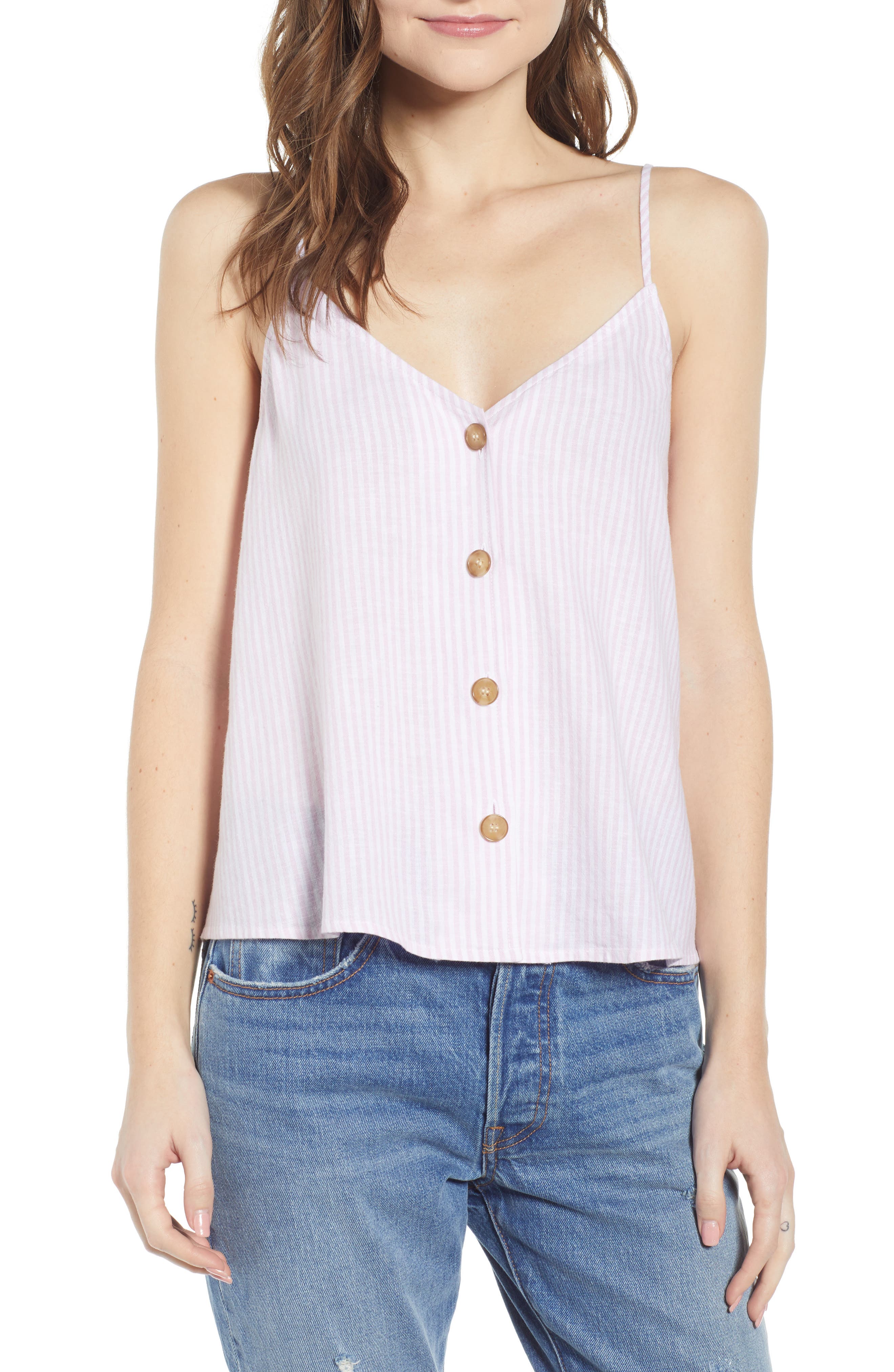 Bp. Linen Blend Camisole Top, Pink
