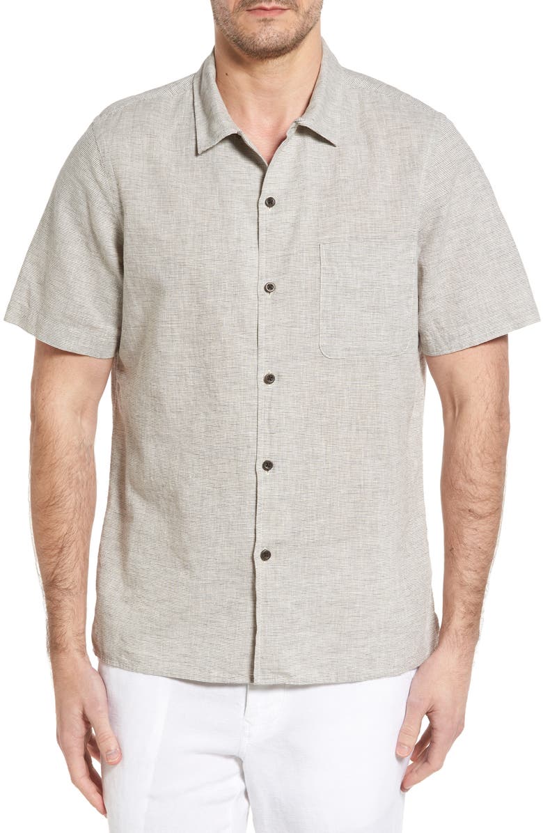 John W. Nordstrom® Regular Fit Linen Blend Camp Shirt | Nordstrom
