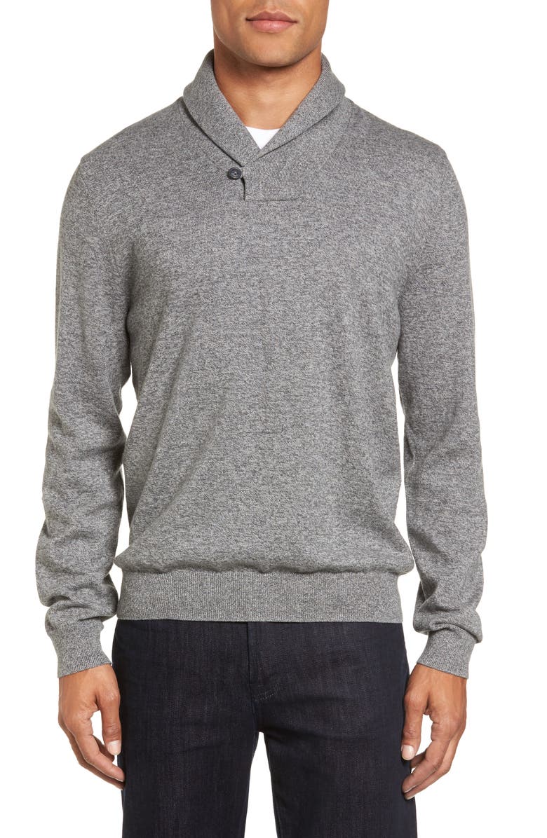 Nordstrom Men's Shop Cotton & Cashmere Shawl Collar Sweater (Regular ...