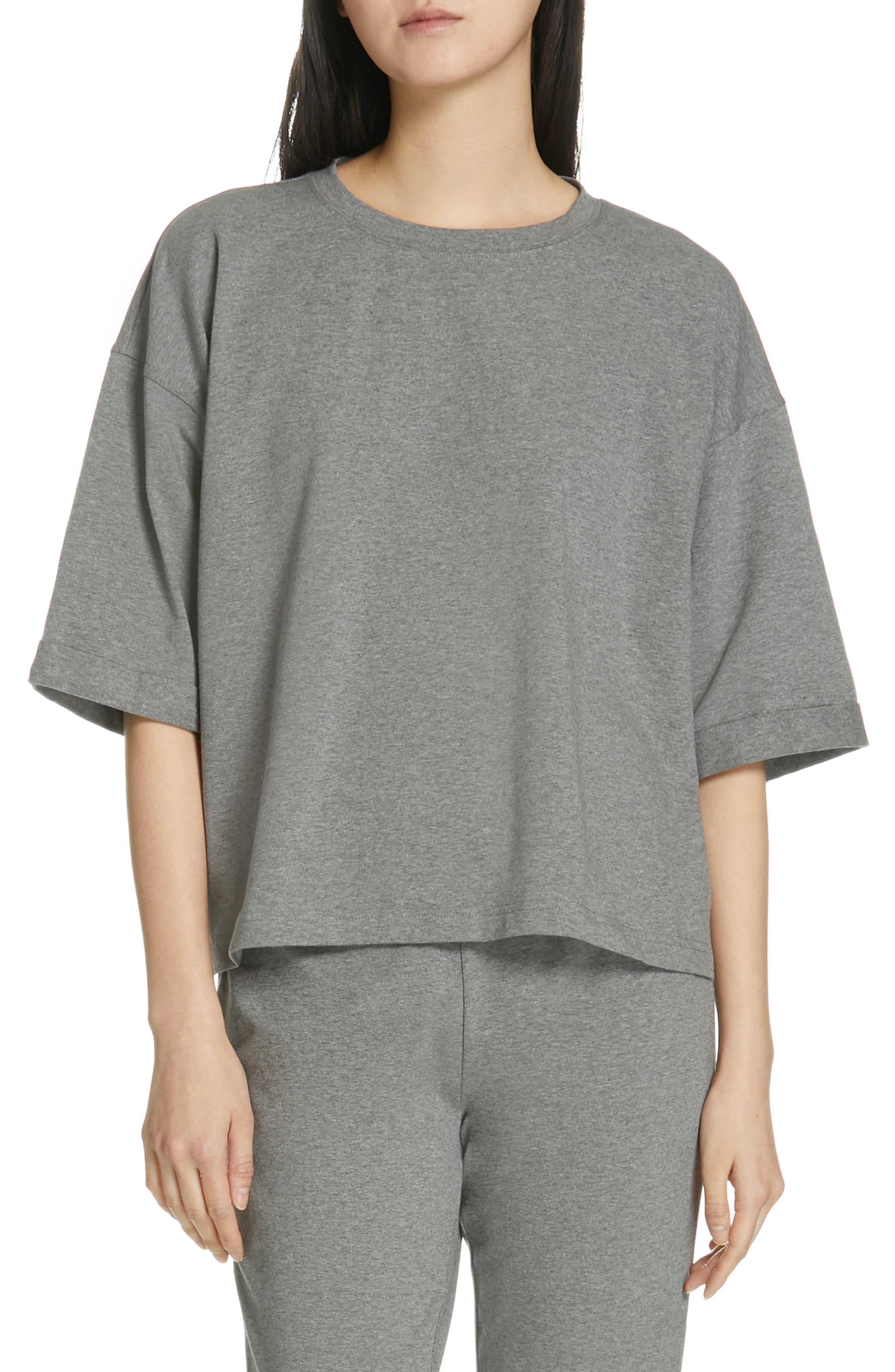 Eileen Fisher Stretch Organic Cotton Top, Grey