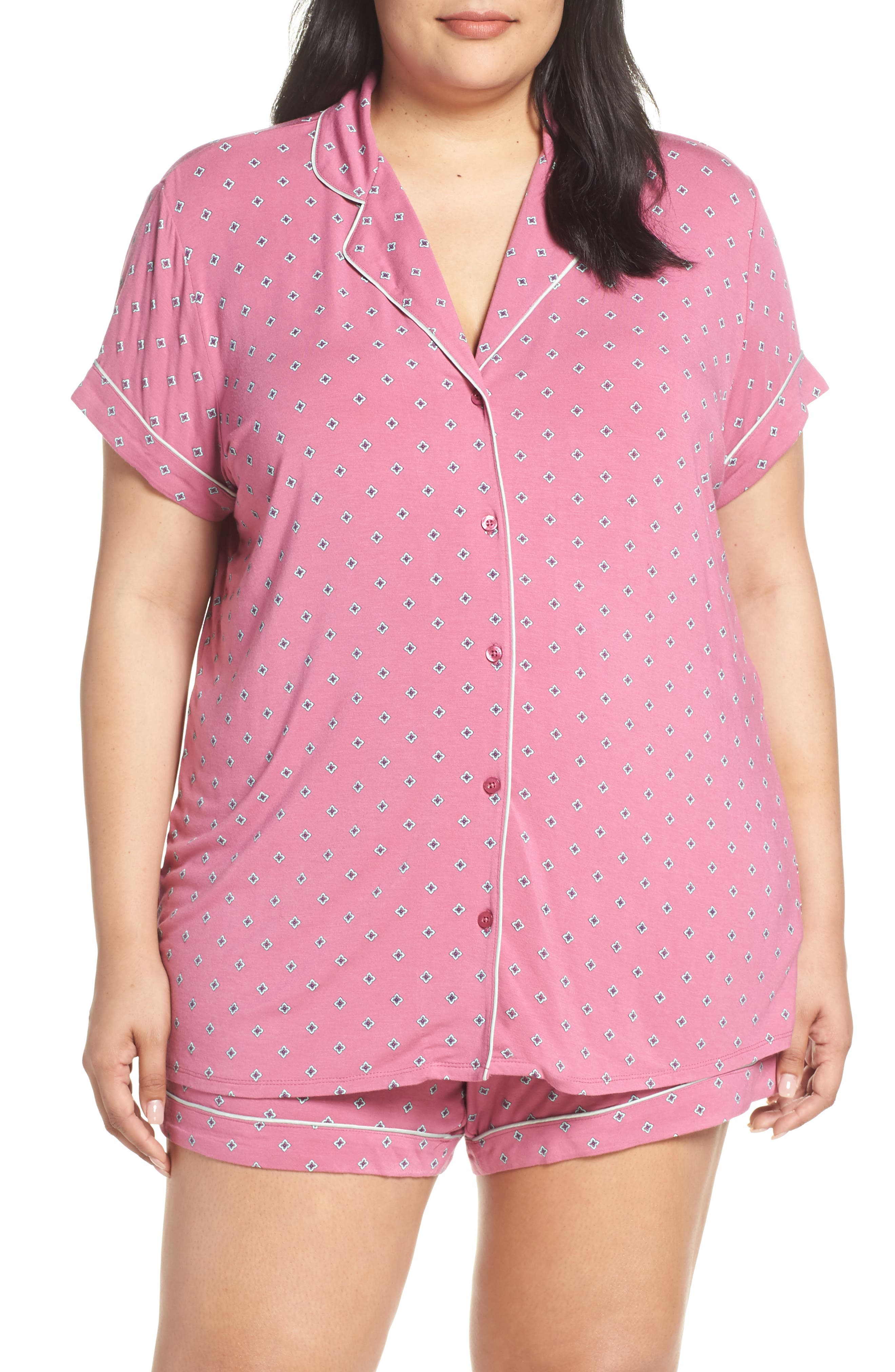 Plus Size Nordstrom Lingerie Moonlight Short Pajamas, Pink