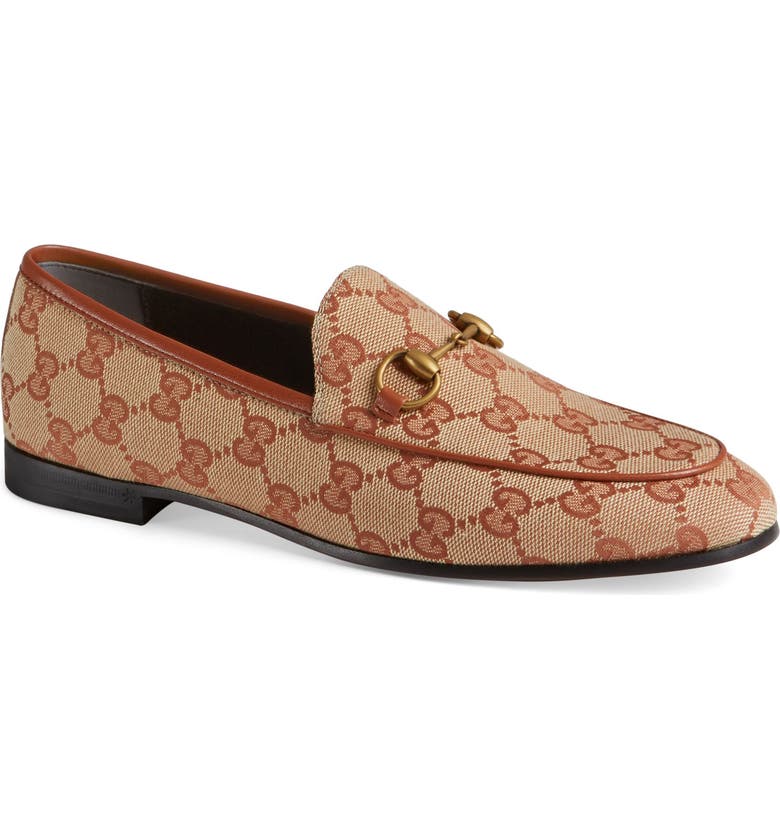 Gucci 10mm Jordaan Gg Supreme Canvas Loafers In Neutrals Modesens