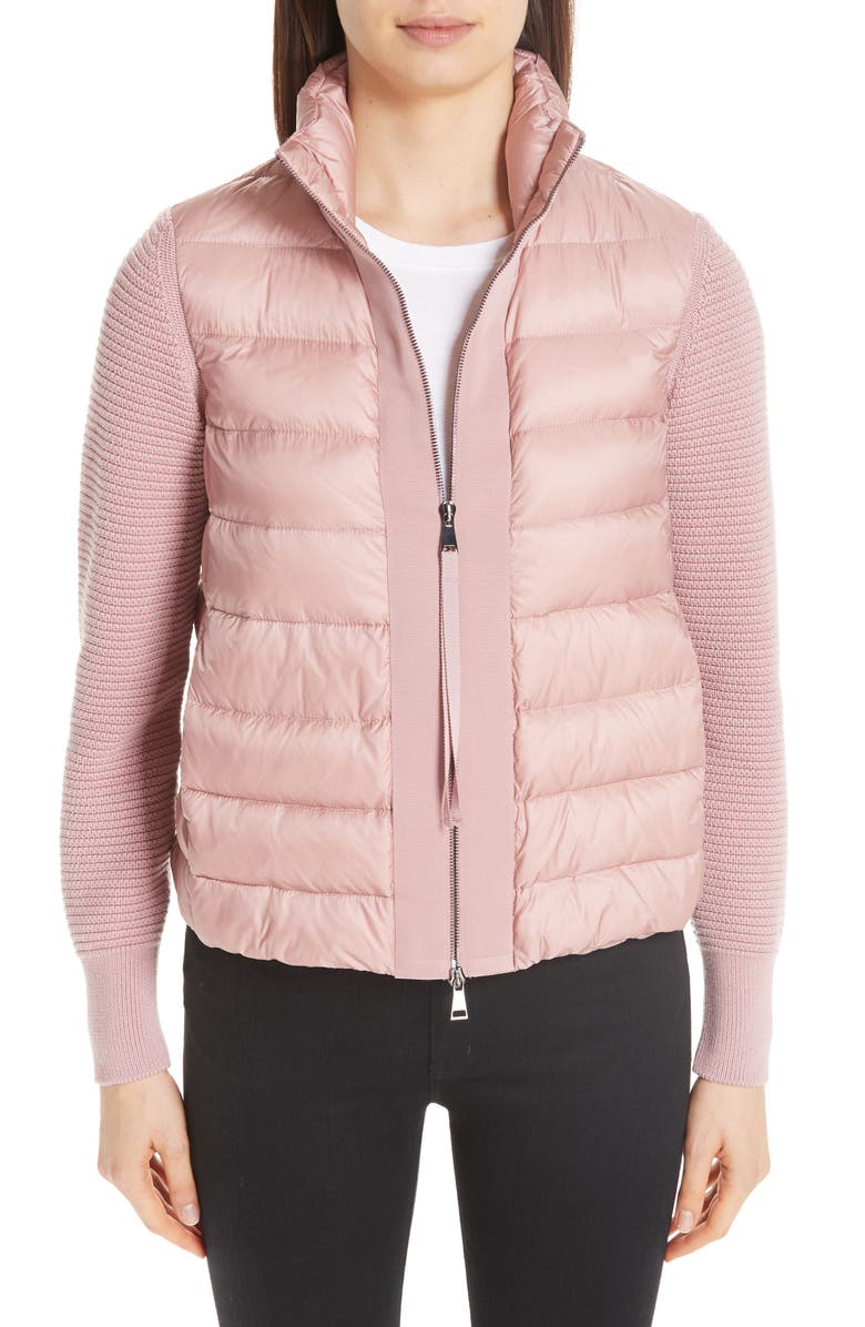 Moncler Quilted Down & Knit Cardigan Nordstrom