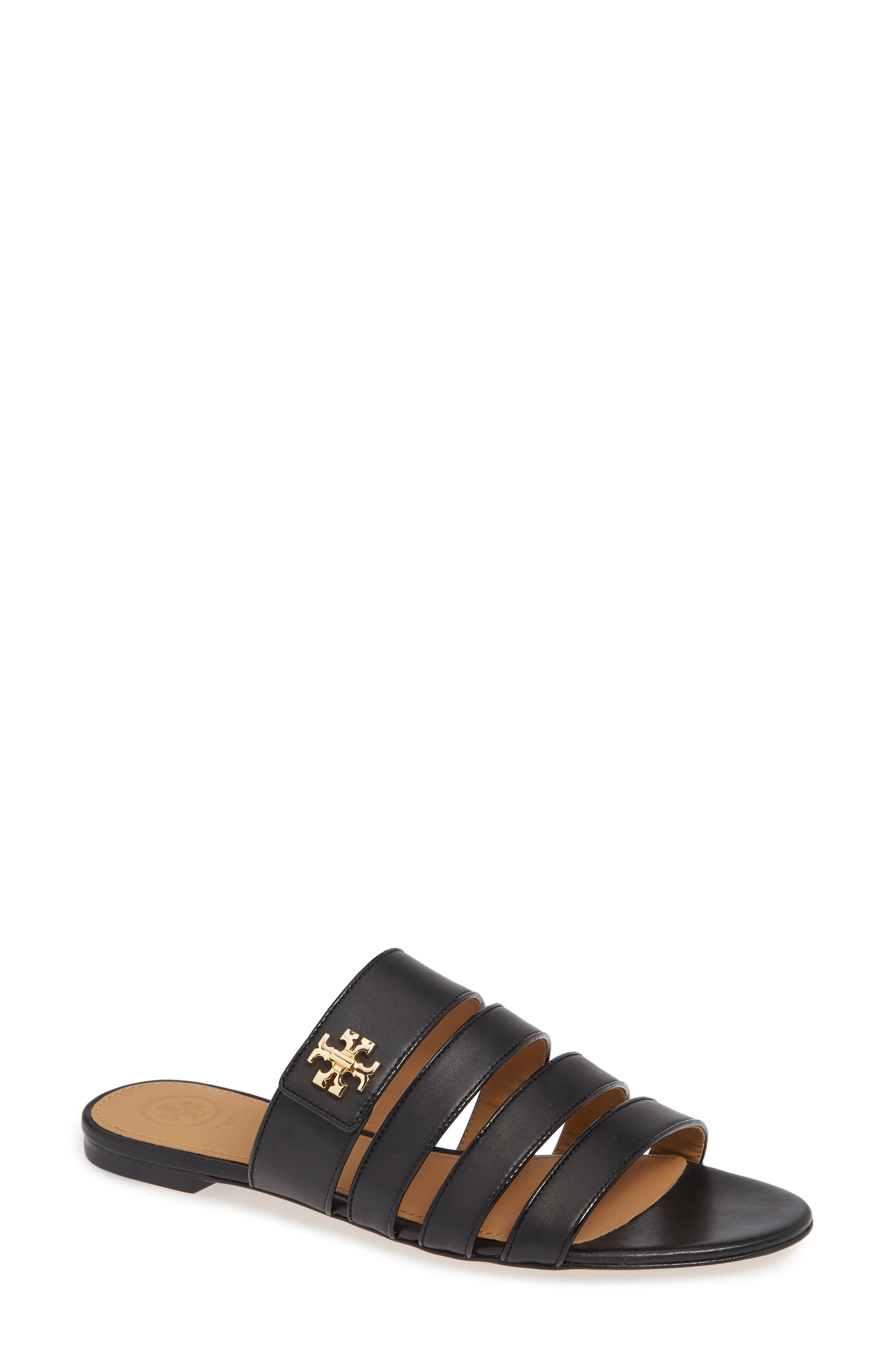 Tory Burch Kira Strappy Slide Sandal- Black