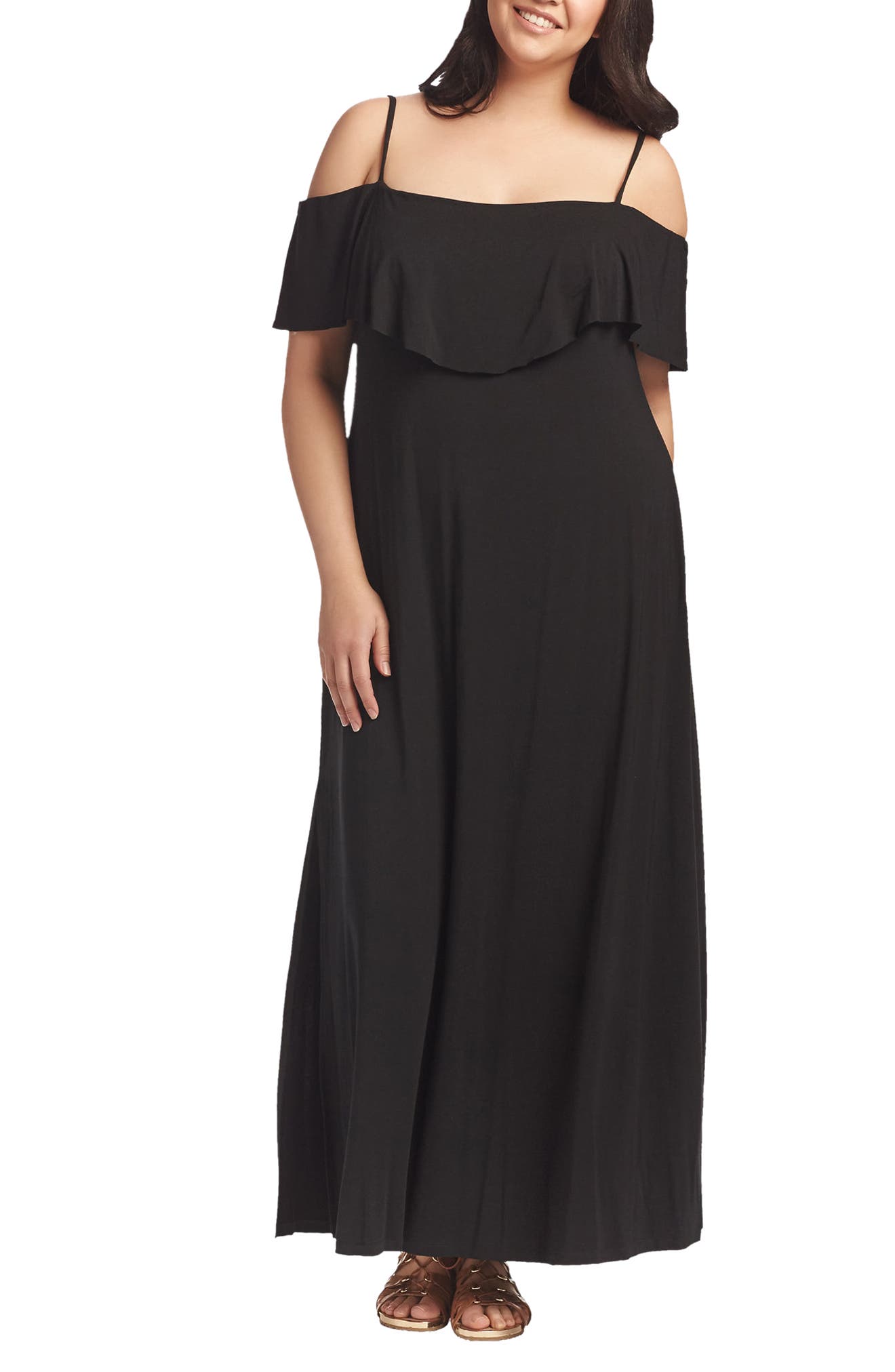 Plus Size Tart Tacita Cold Shoulder Maxi Dress, Black