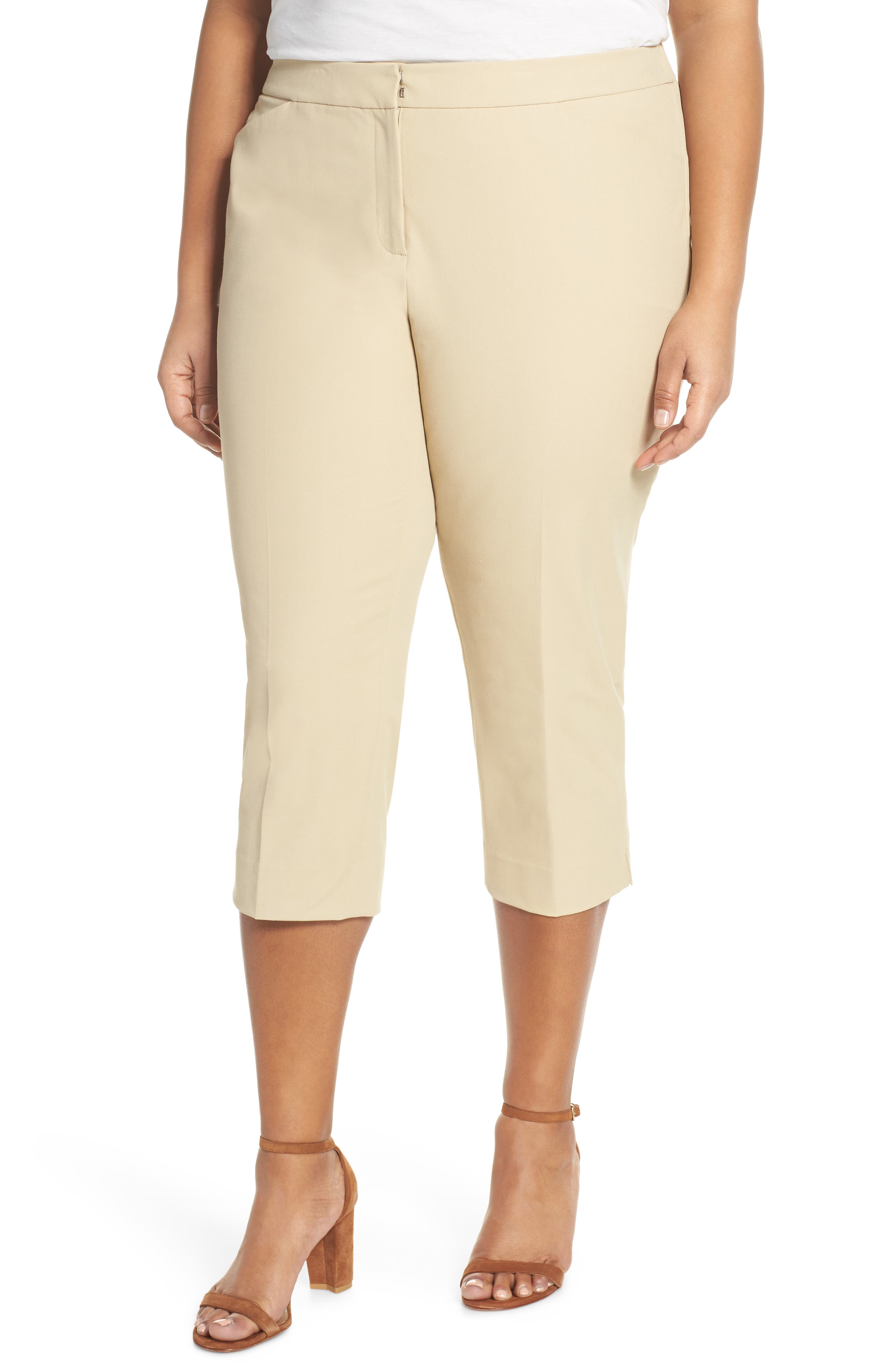 Plus Size Lafayette 148 New York Manhattan Skinny Capri Pants, Beige