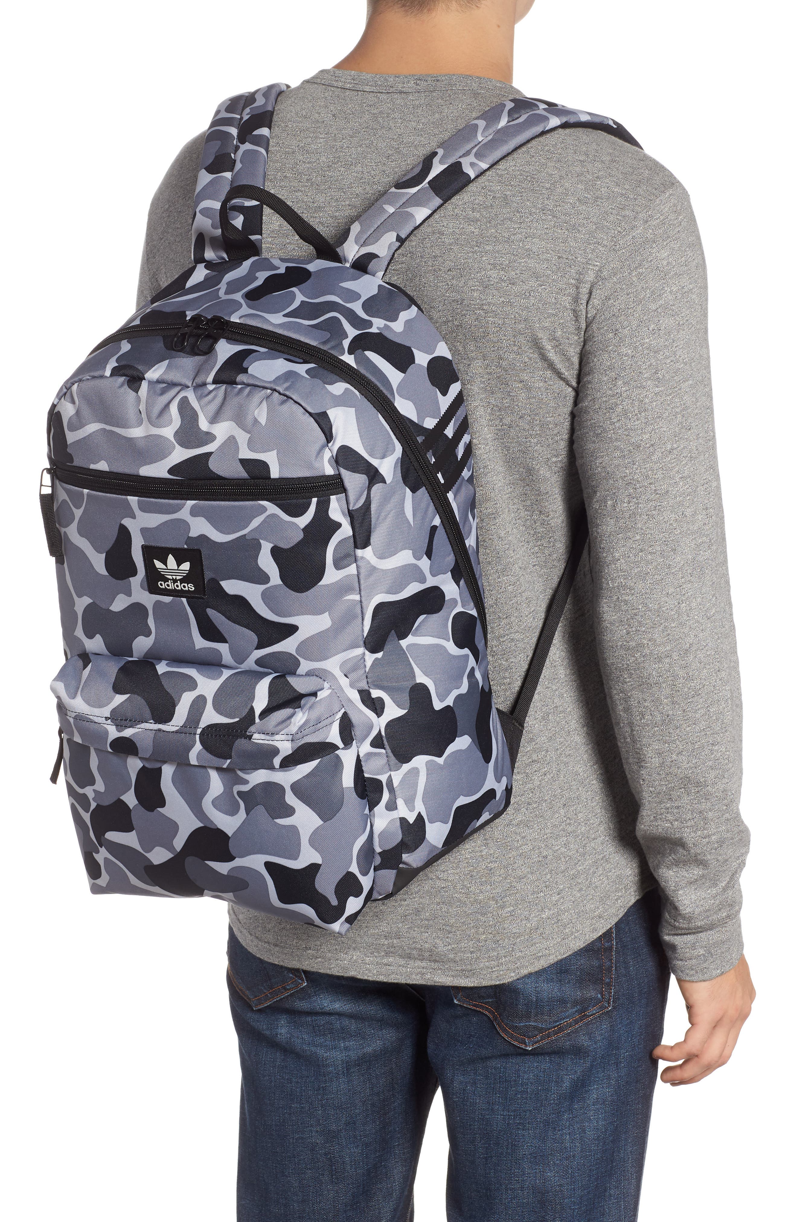 ADIDAS ORIGINALS adidas Original National Backpack, Alternate, color, GREY FOREST CAMO