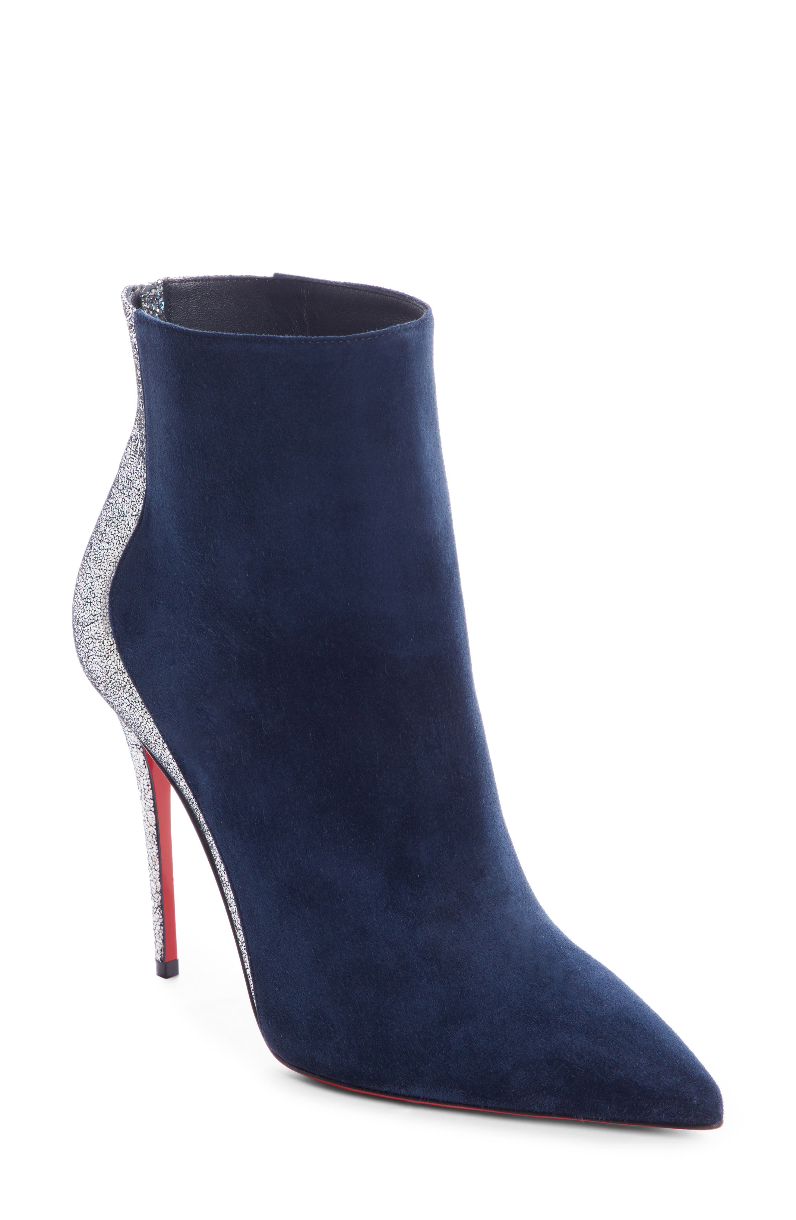 Christian Louboutin Delicotte Pointy Toe Bootie - Blue