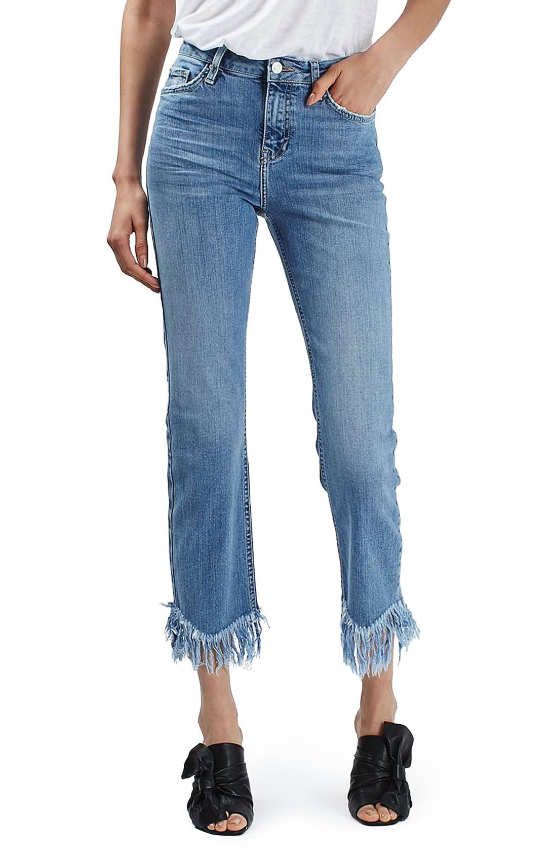 Fringe Hem High Rise Jeans Nordstrom