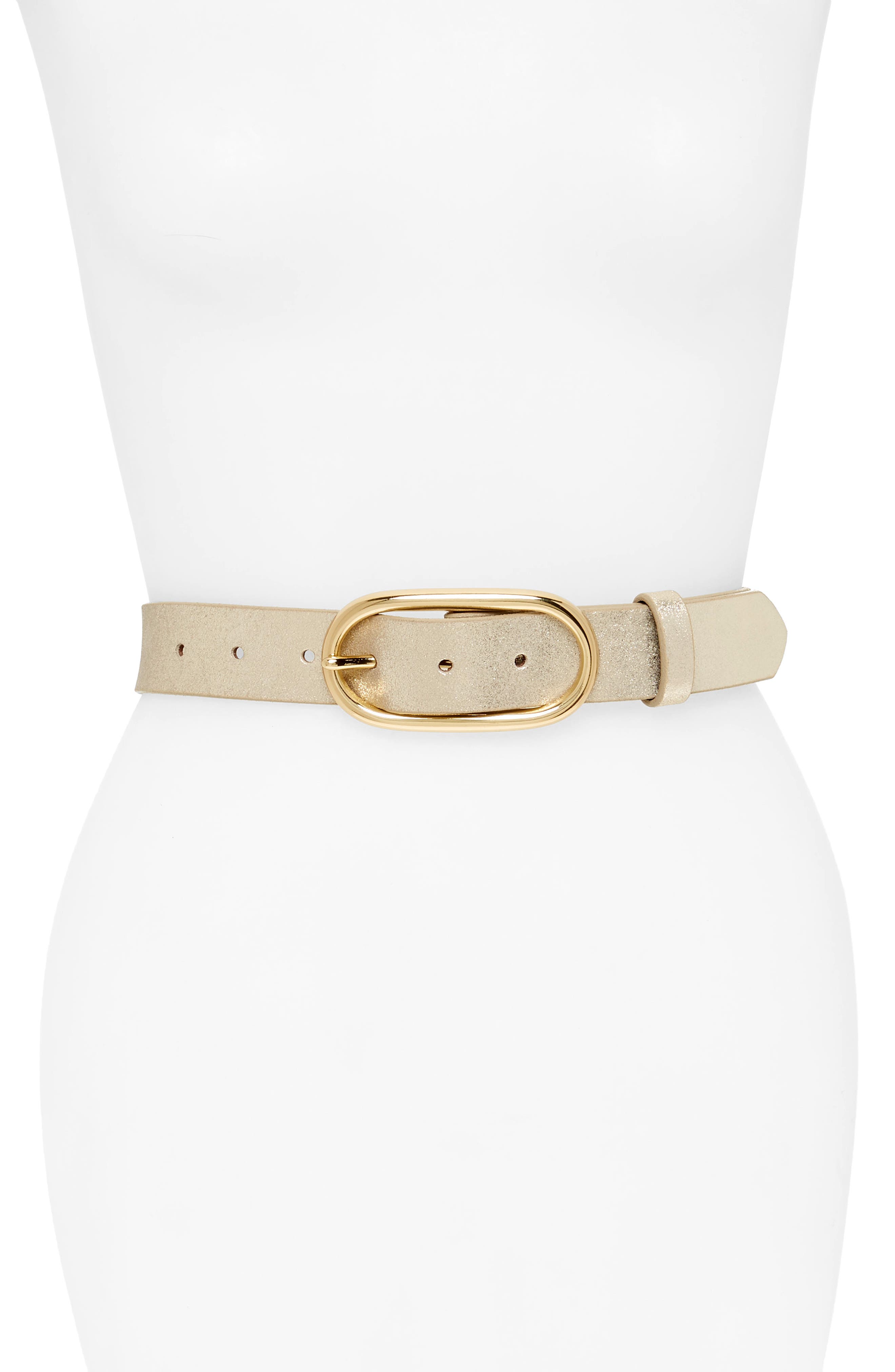 Treasure & Bond Metallic Leather Belt, Gold