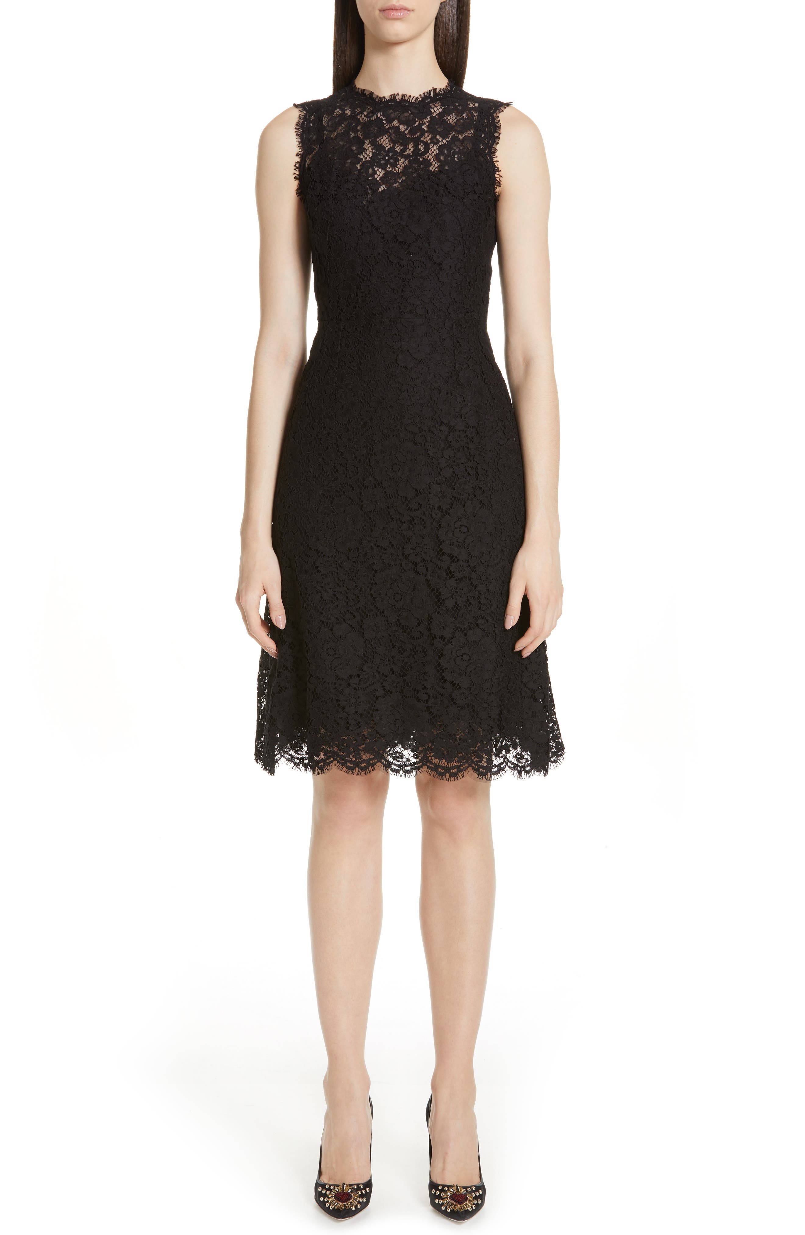 Dolce & gabbana Lace A-Line Dress, US / 48 IT - Black