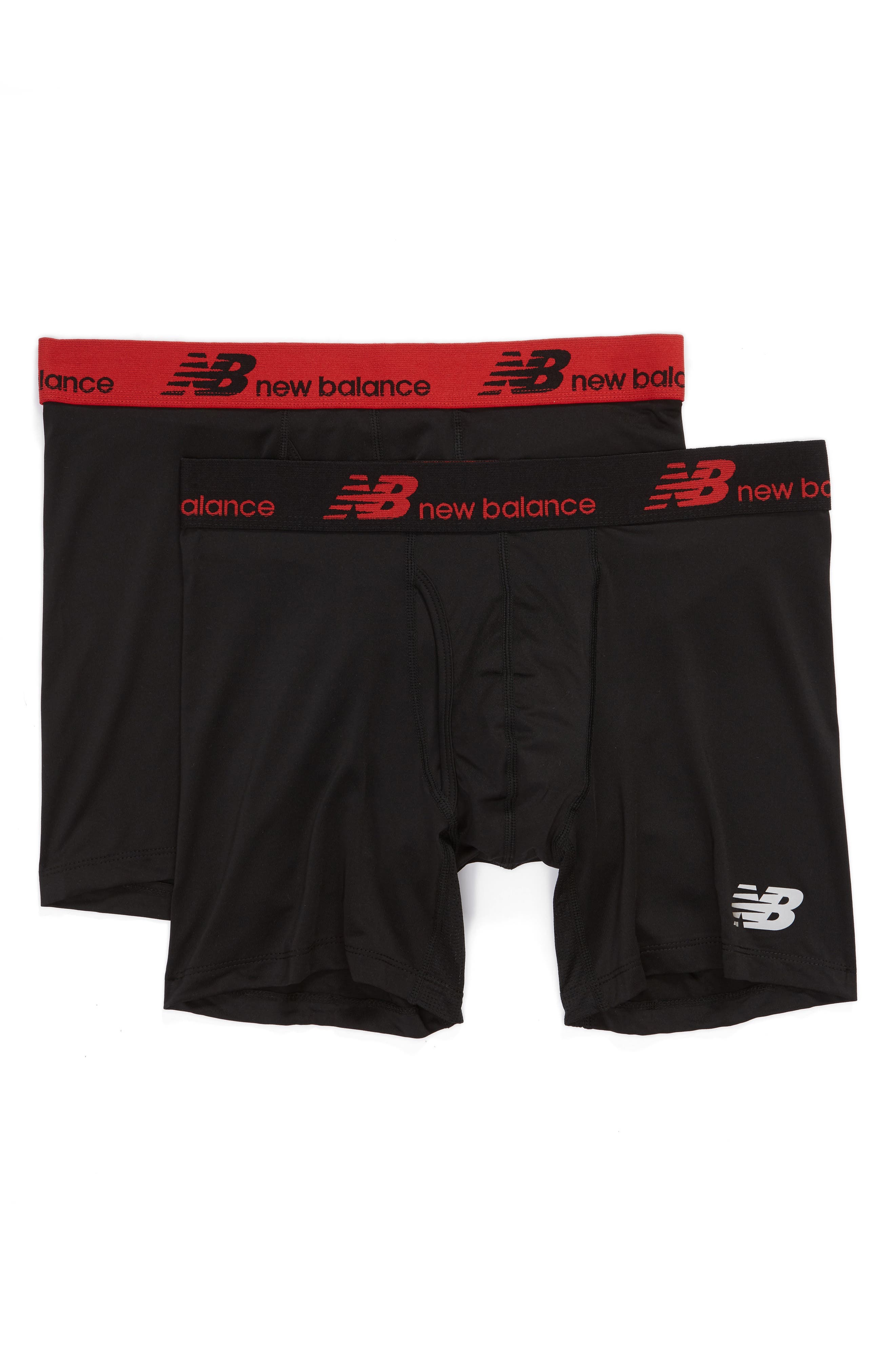 New Balance 2-Pack Boxer Briefs, Black