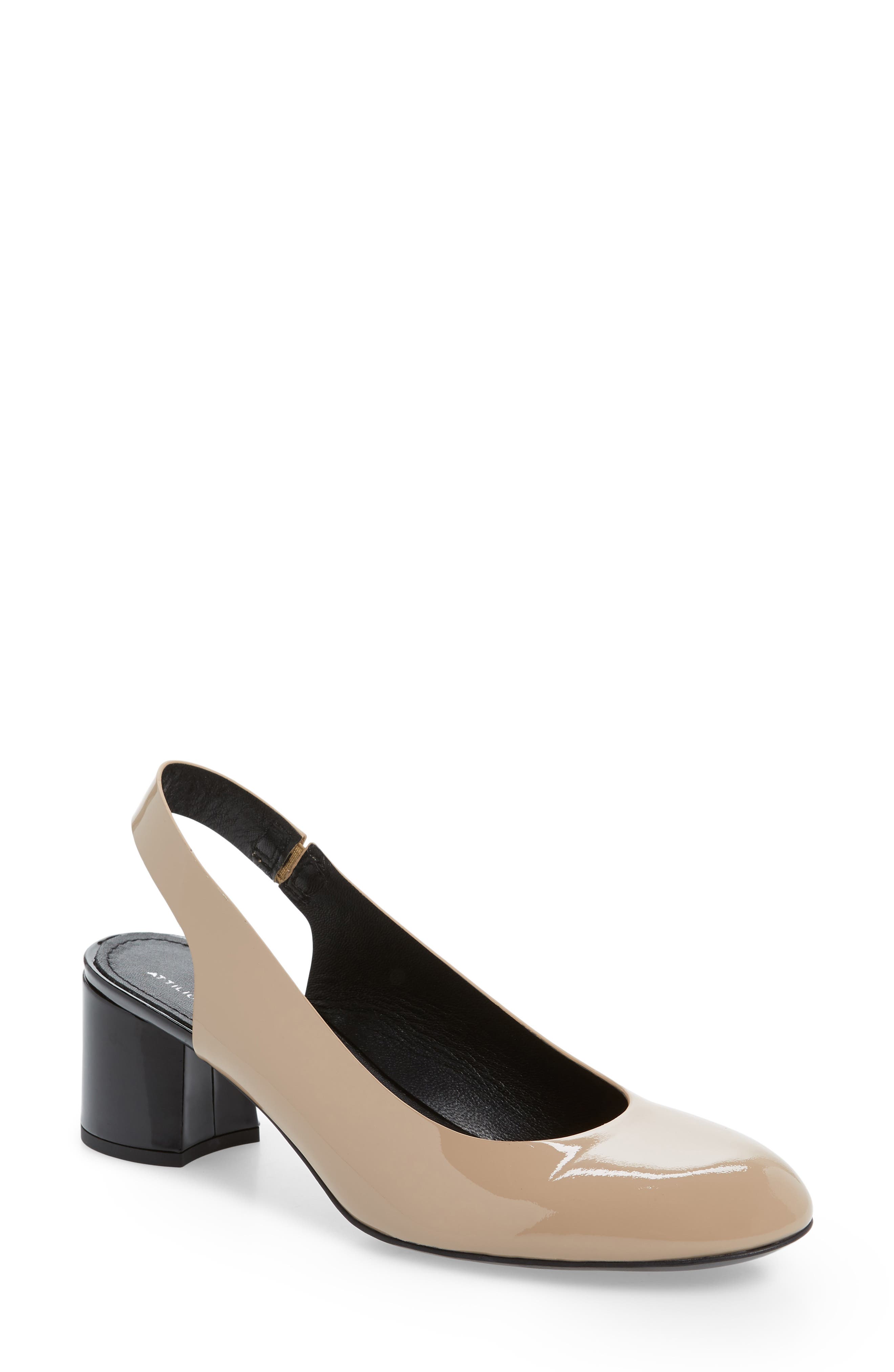 Agl Block Heel Slingback Pump, Brown