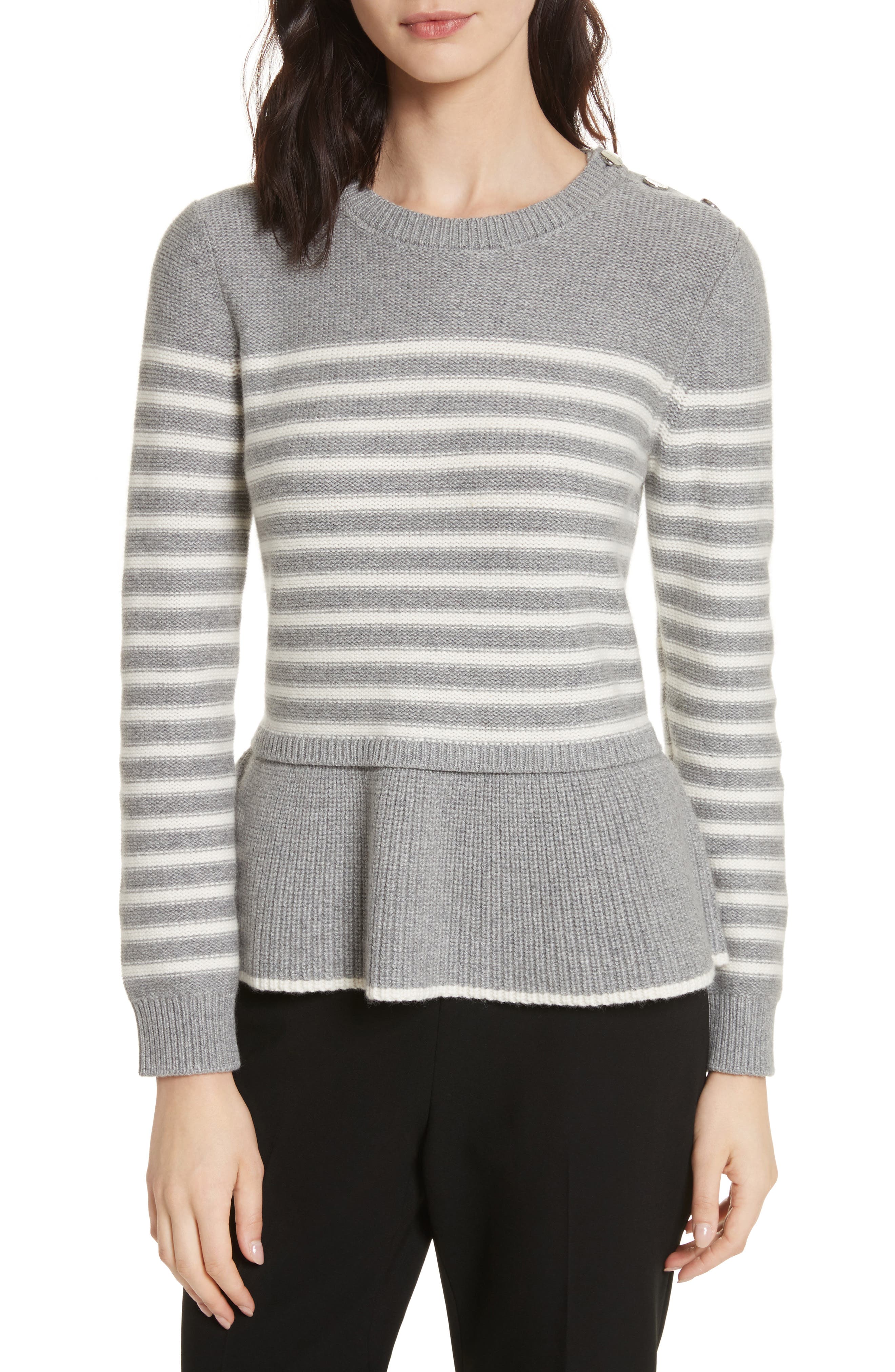 kate spade new york stripe peplum sweater Nordstrom