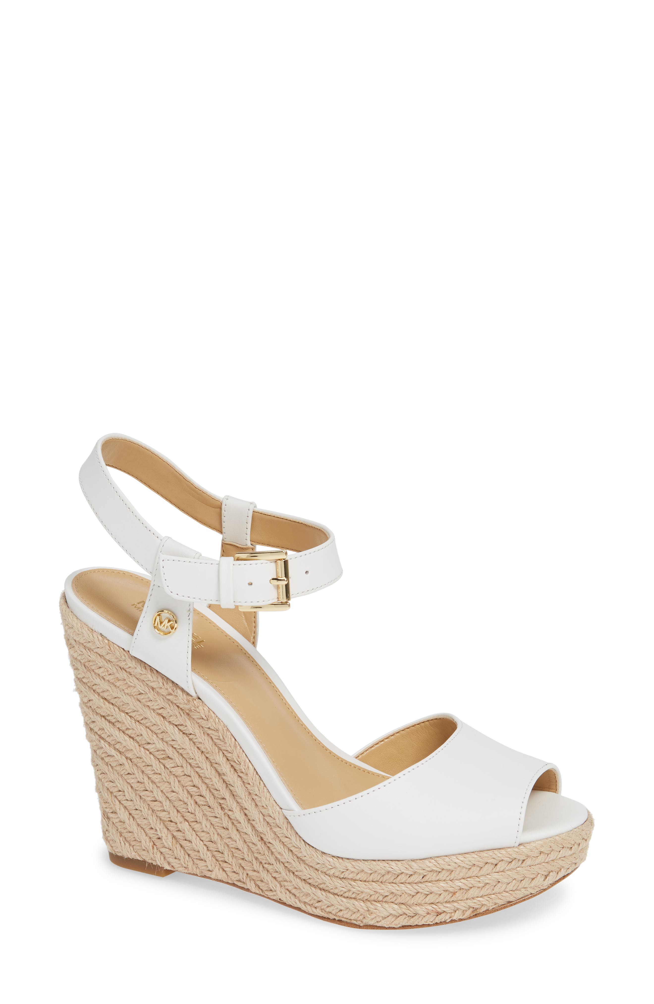 Michael Michael Kors Carlyn Espadrille Wedge Sandal, White