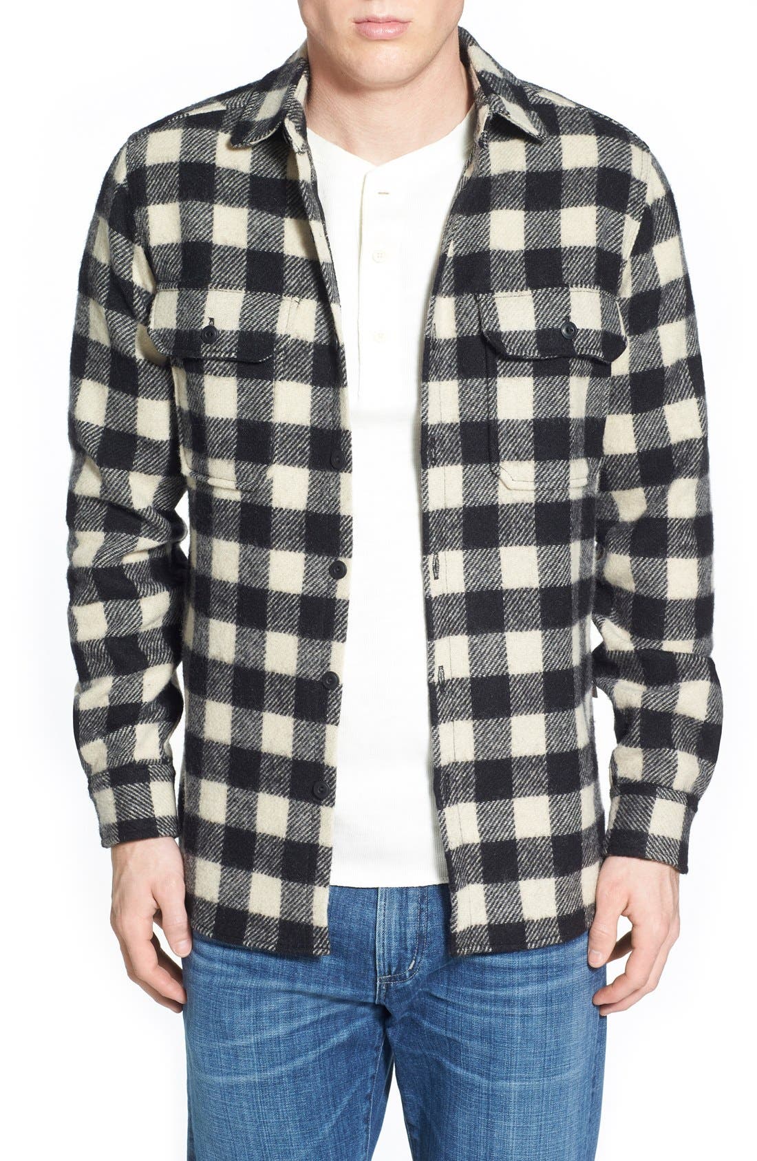Woolrich Buffalo Plaid Wool Blend Flannel Shirt Nordstrom