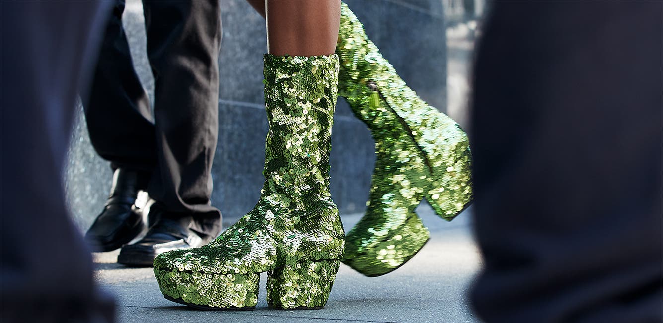 Women's designer boots from Prada.