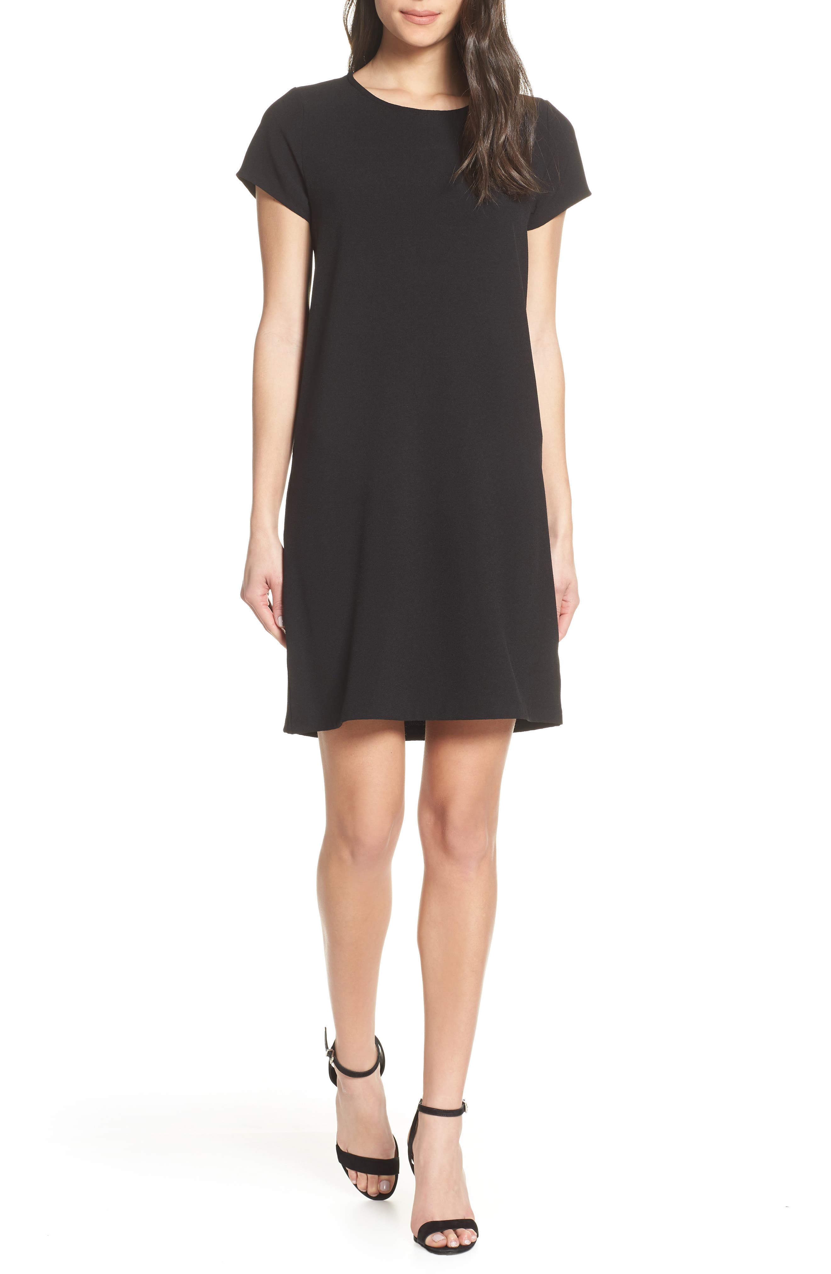 Chelsea28 Crepe Shift Dress, Black