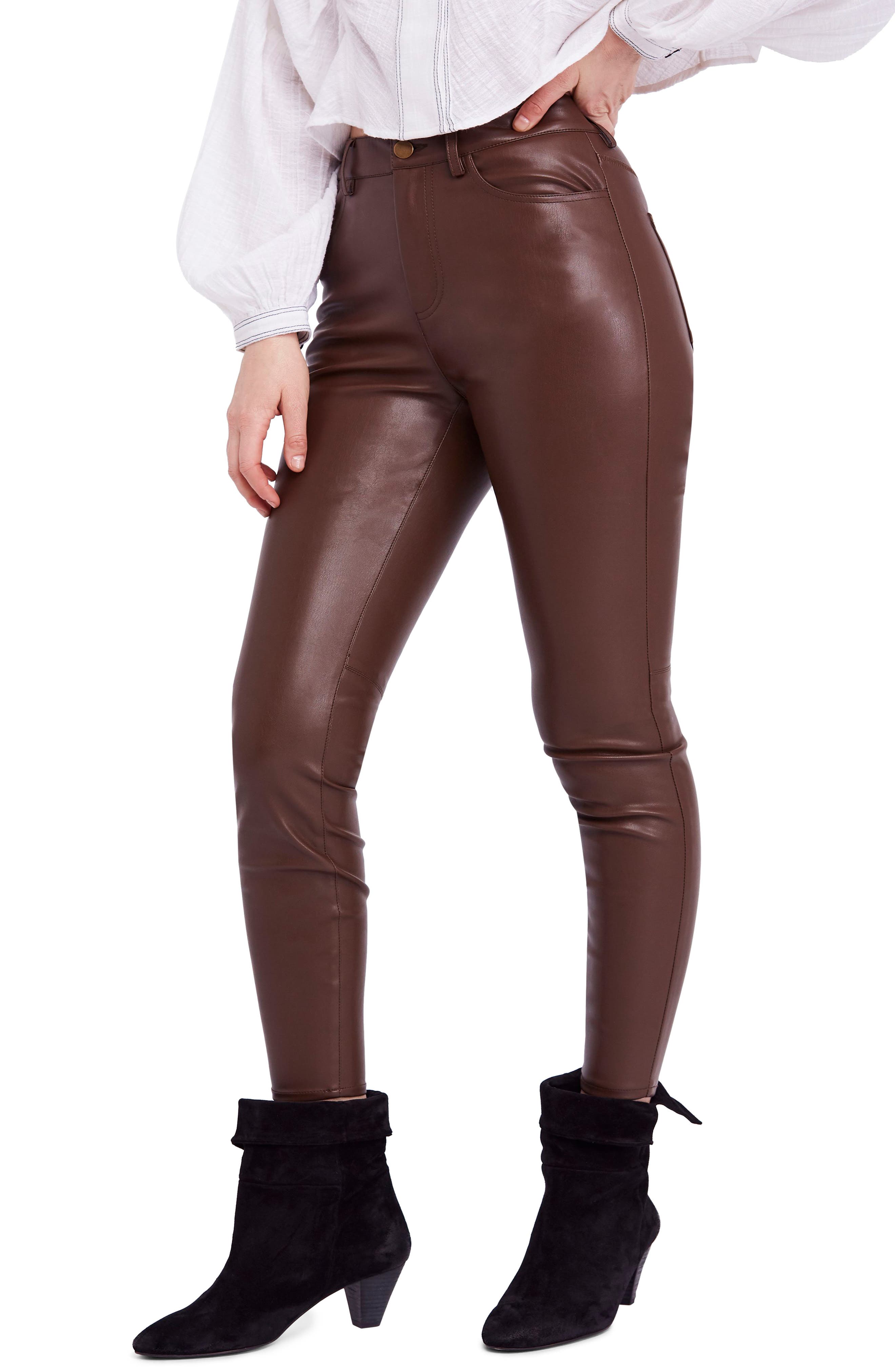 Free People Long & Lean High Waist Leggings, Brown