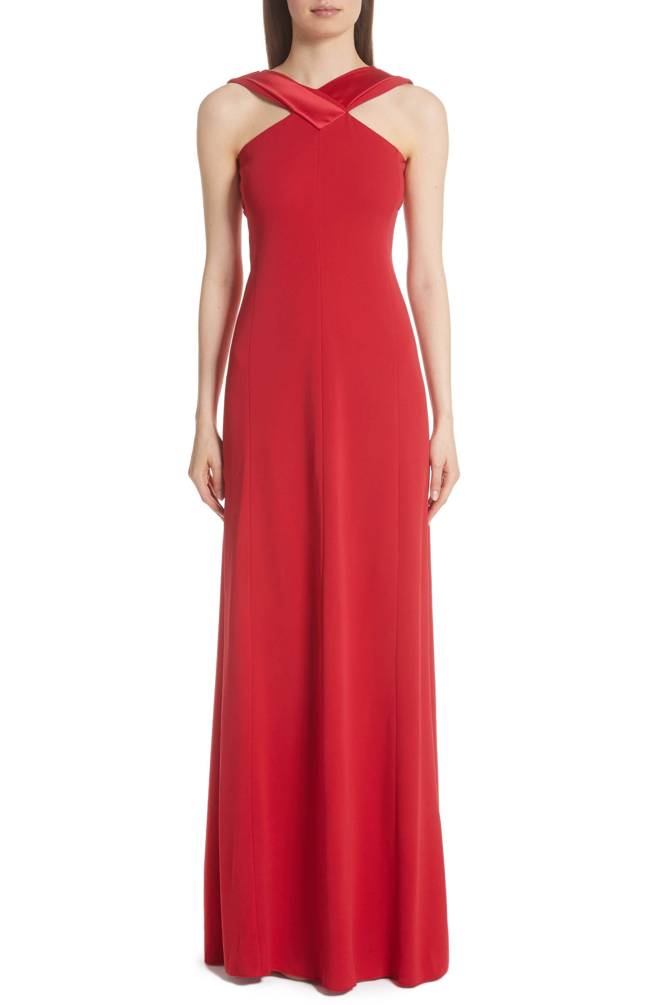 Emporio Armani Satin Neck Gown, US / 48 IT - Red