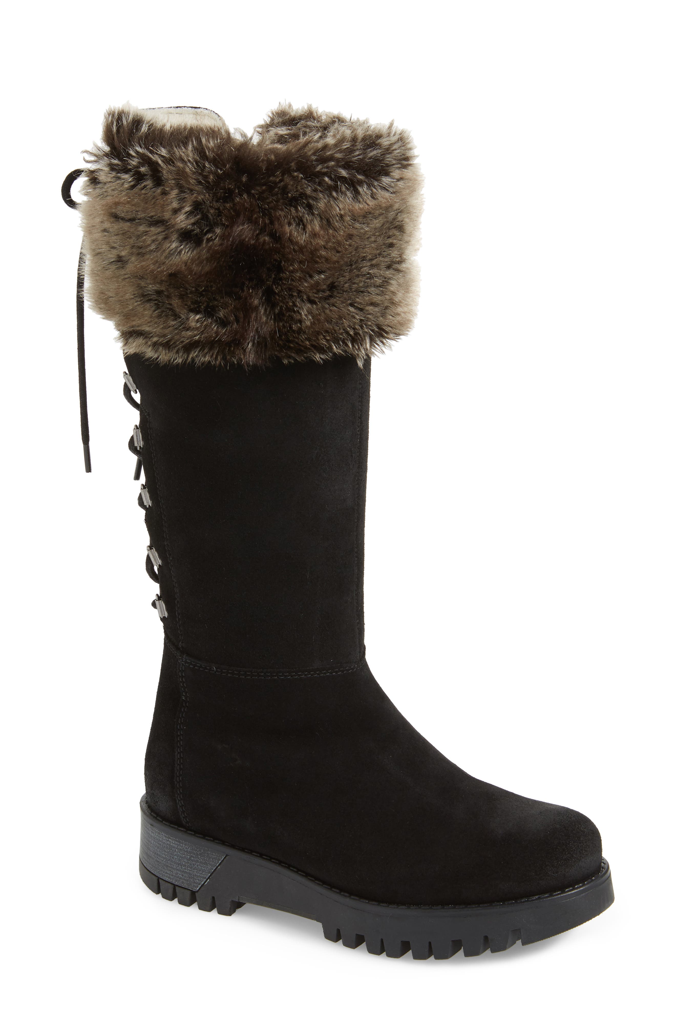 Bos. & Co. Graham Waterproof Winter Boot With Faux Fur Cuff, Black