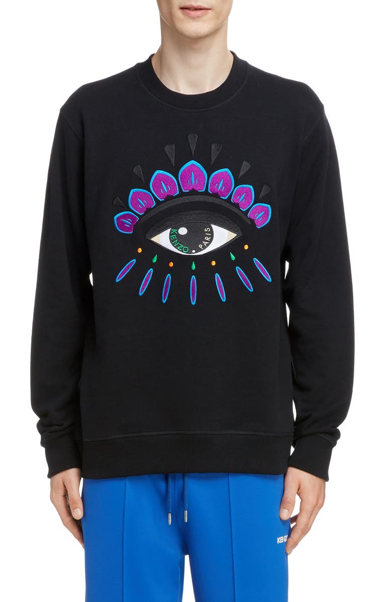 Kenzo eye embroidered hoodie Clearance
