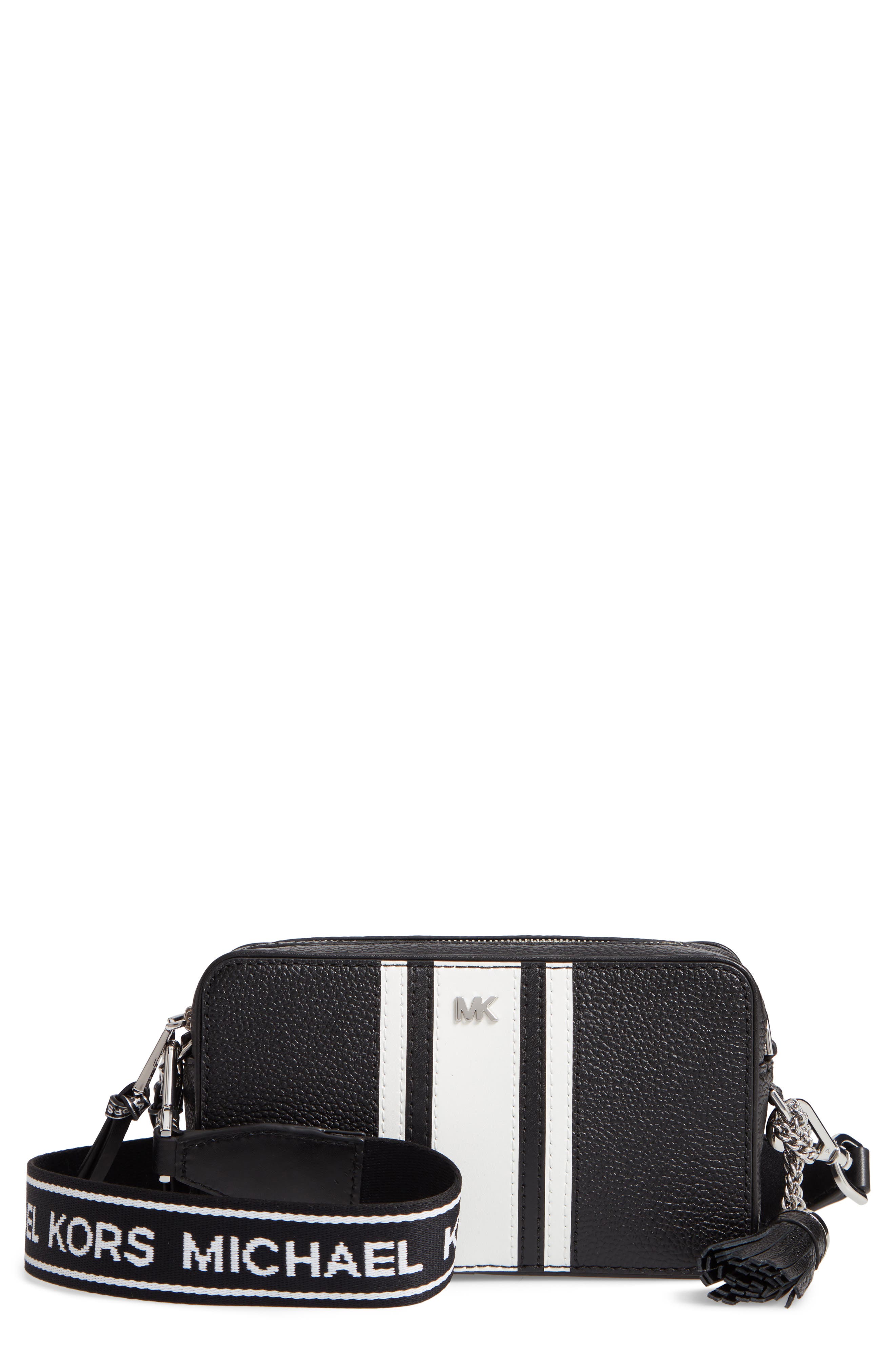 michael kors black camera bag
