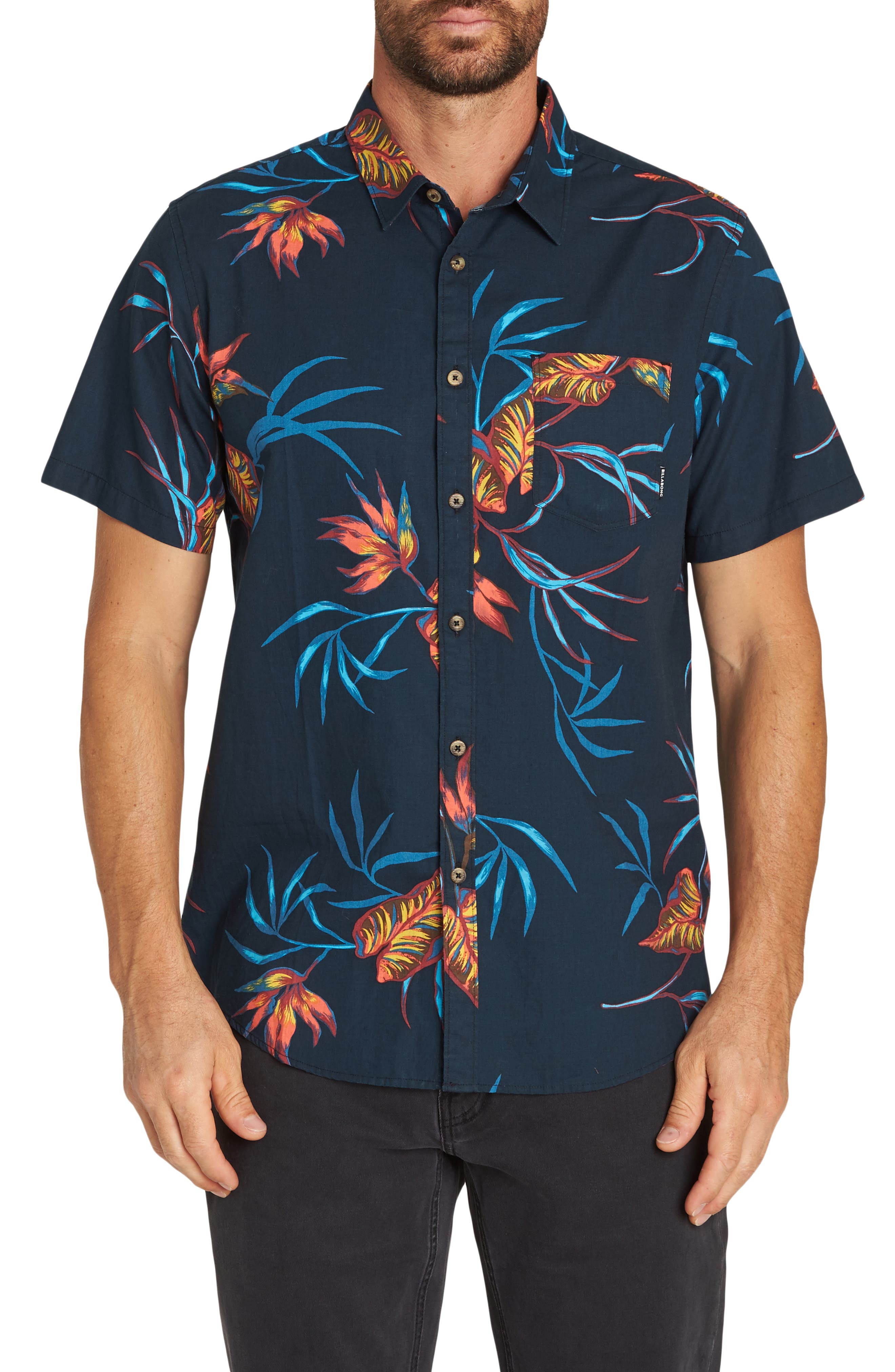 Billabong Sundays Floral Woven Shirt, Blue