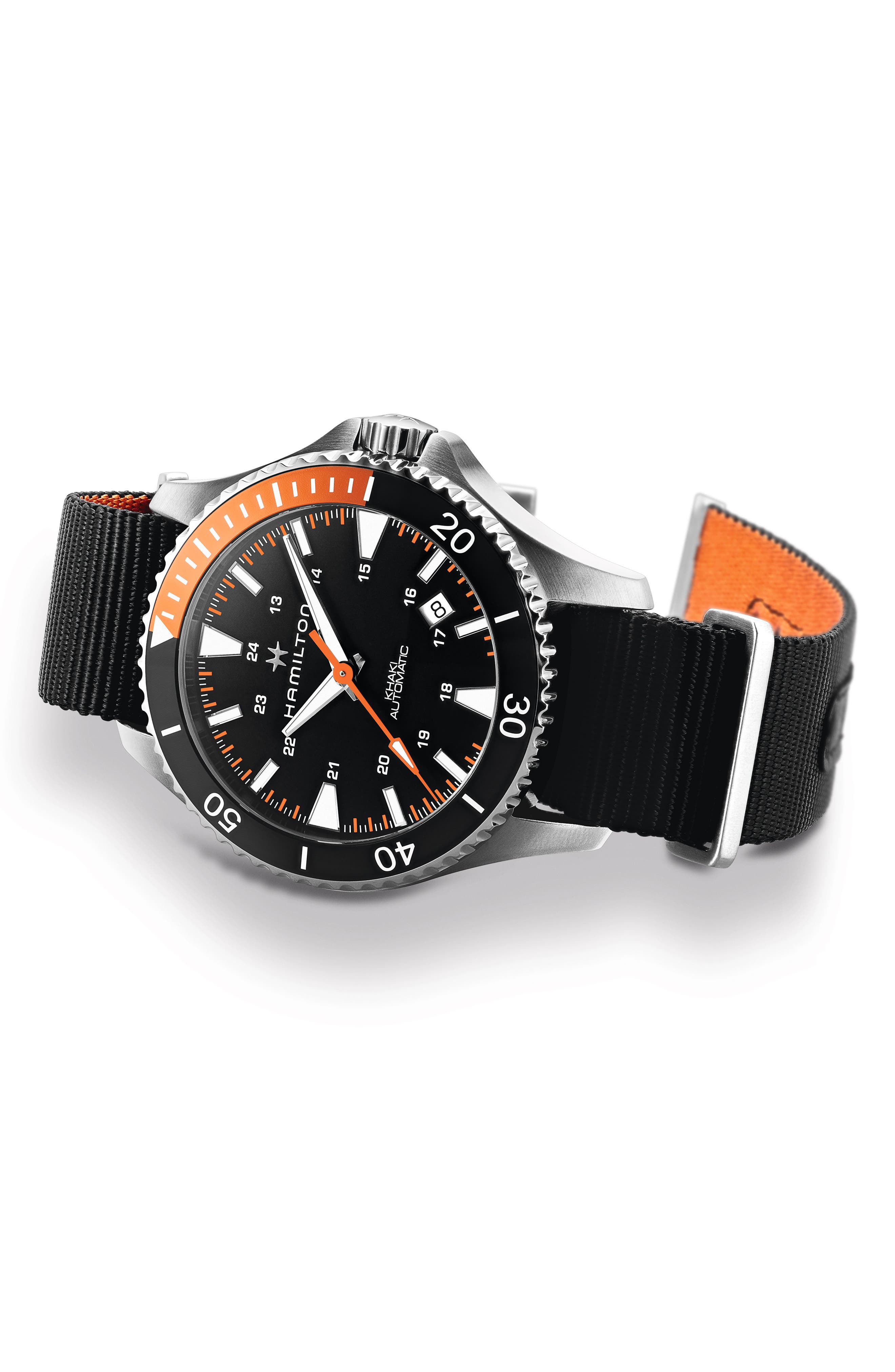 Hamilton Khaki Navy Scuba Automatic Canvas Strap Watch ...