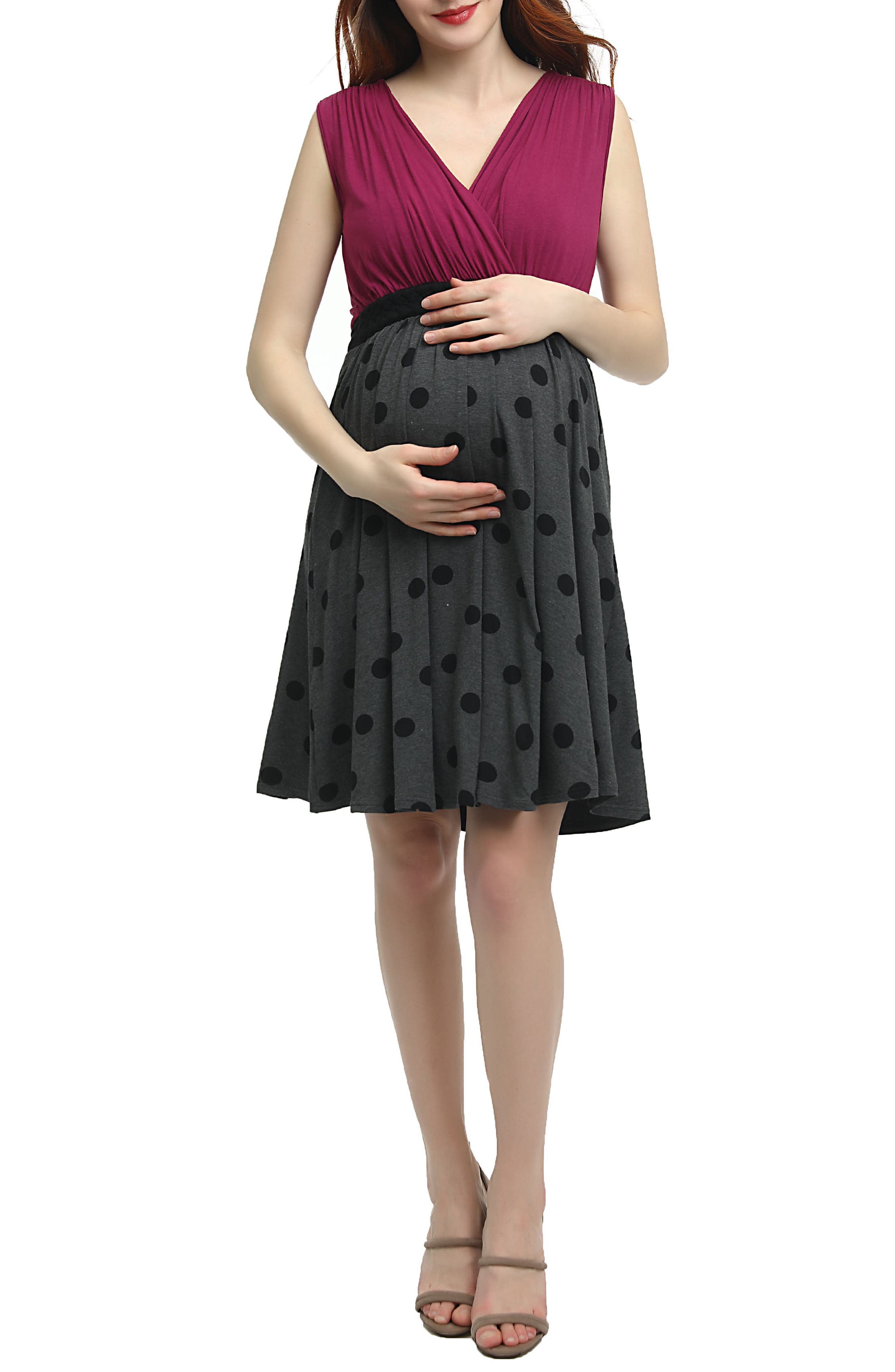 Kimi And Kai Riley Maternity/nursing Babydoll Dress, Pink