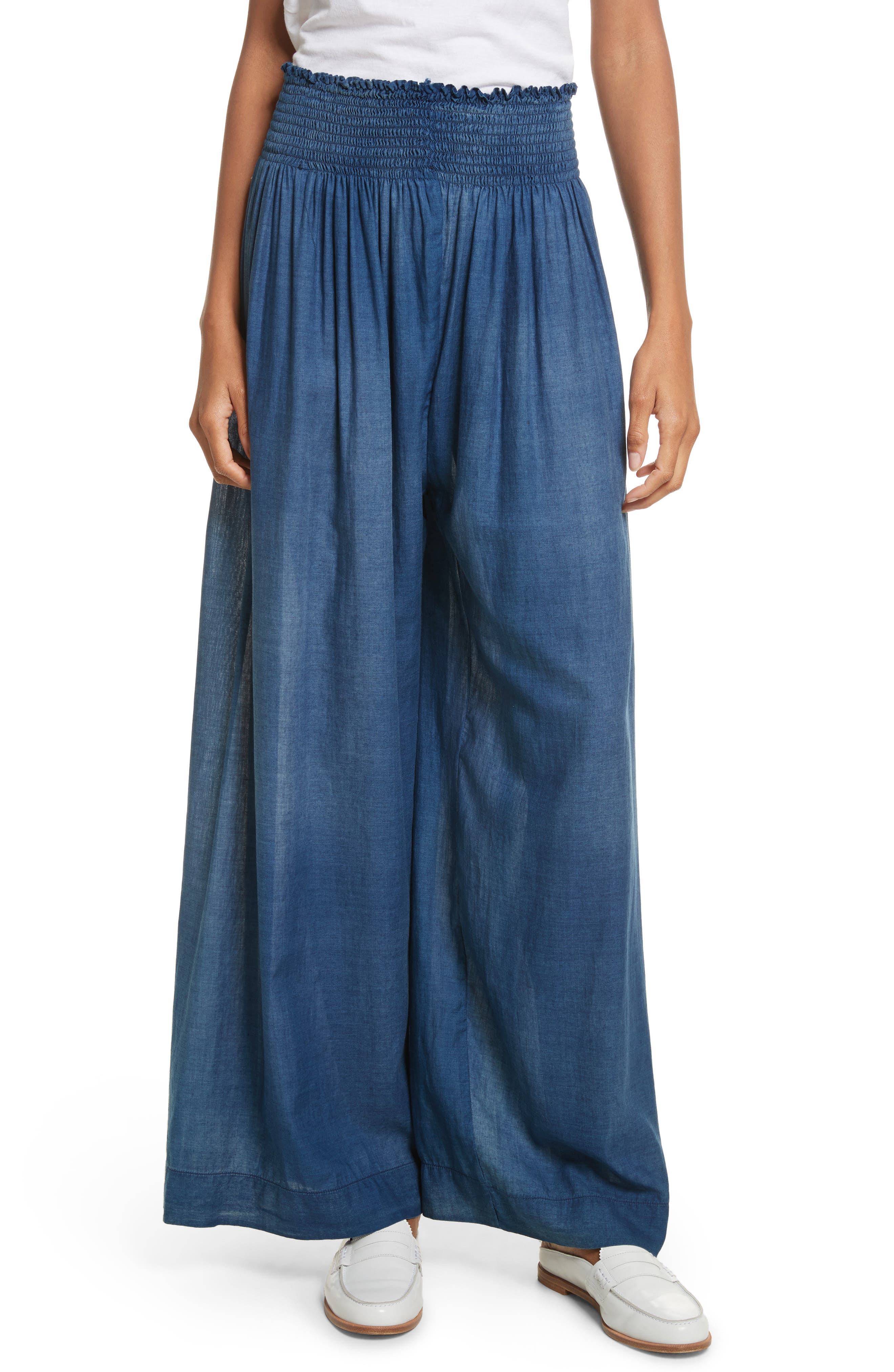 La Vie Rebecca Taylor Tissue Denim Palazzo Pants Nordstrom