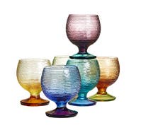 Set of 6 multicolored goblets.