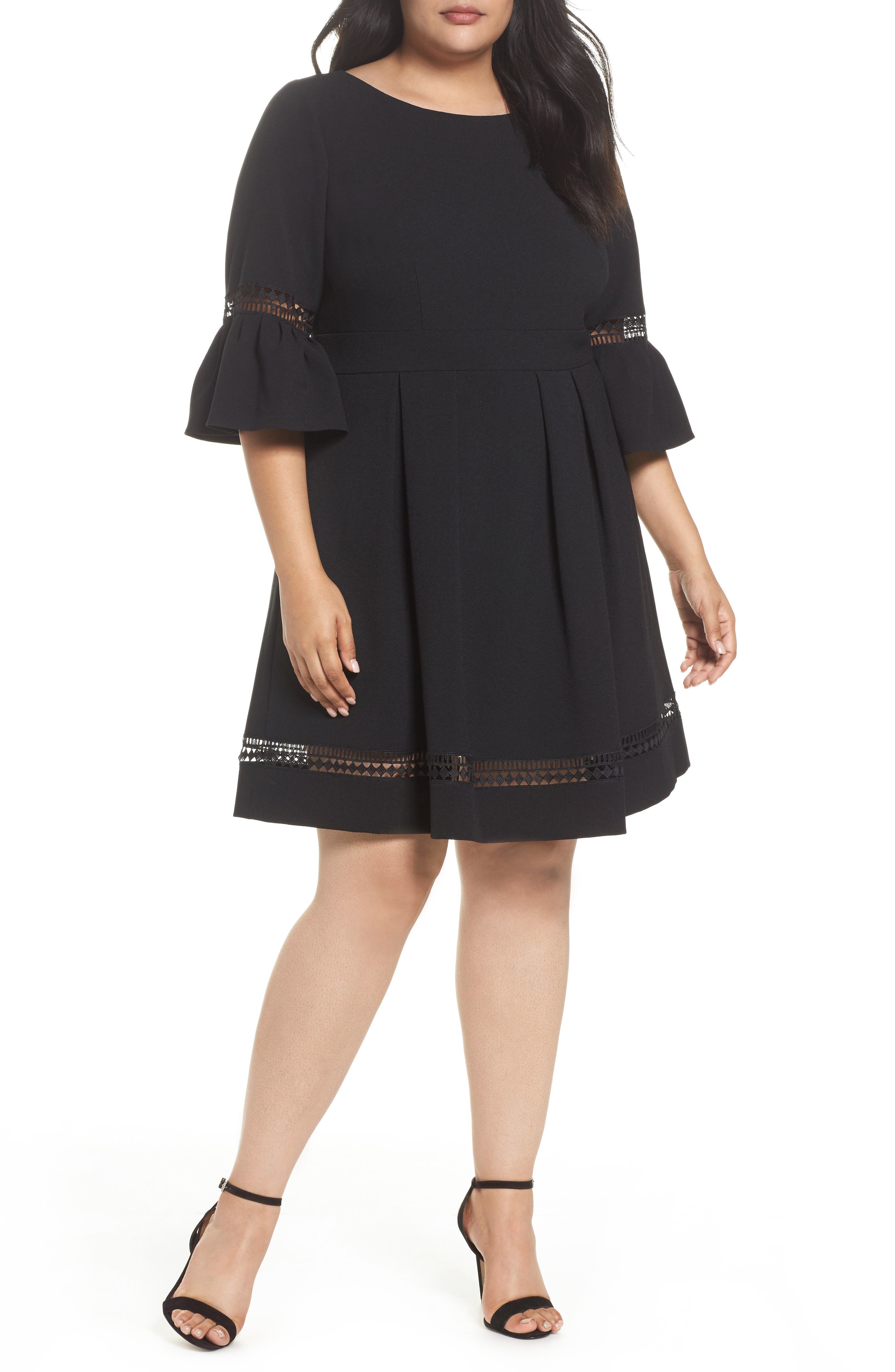 Plus Size Eliza J Bell Sleeve Fit & Flare Dress