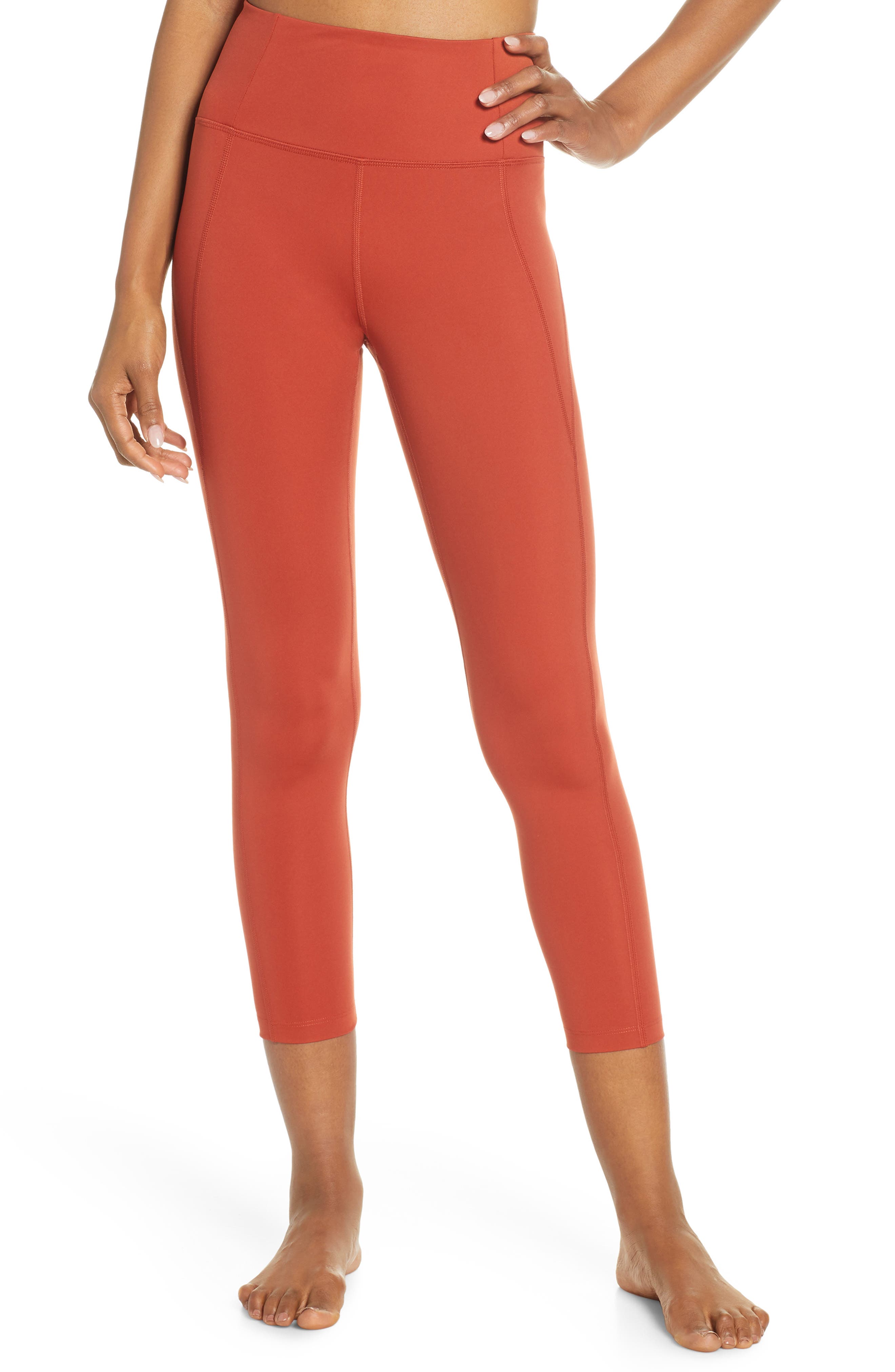 Girlfriend Collective High Waist 7/8 Leggings, Red