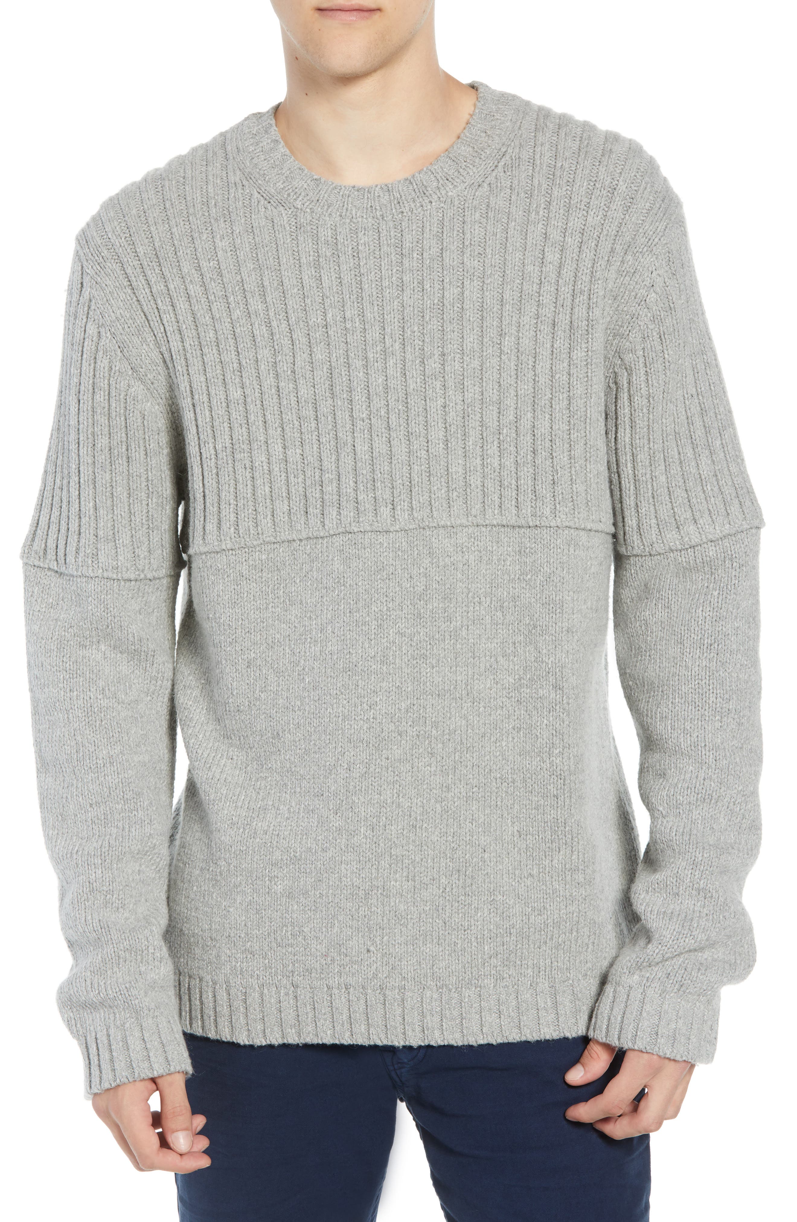 French Connection Split Linked Sweater, Grey