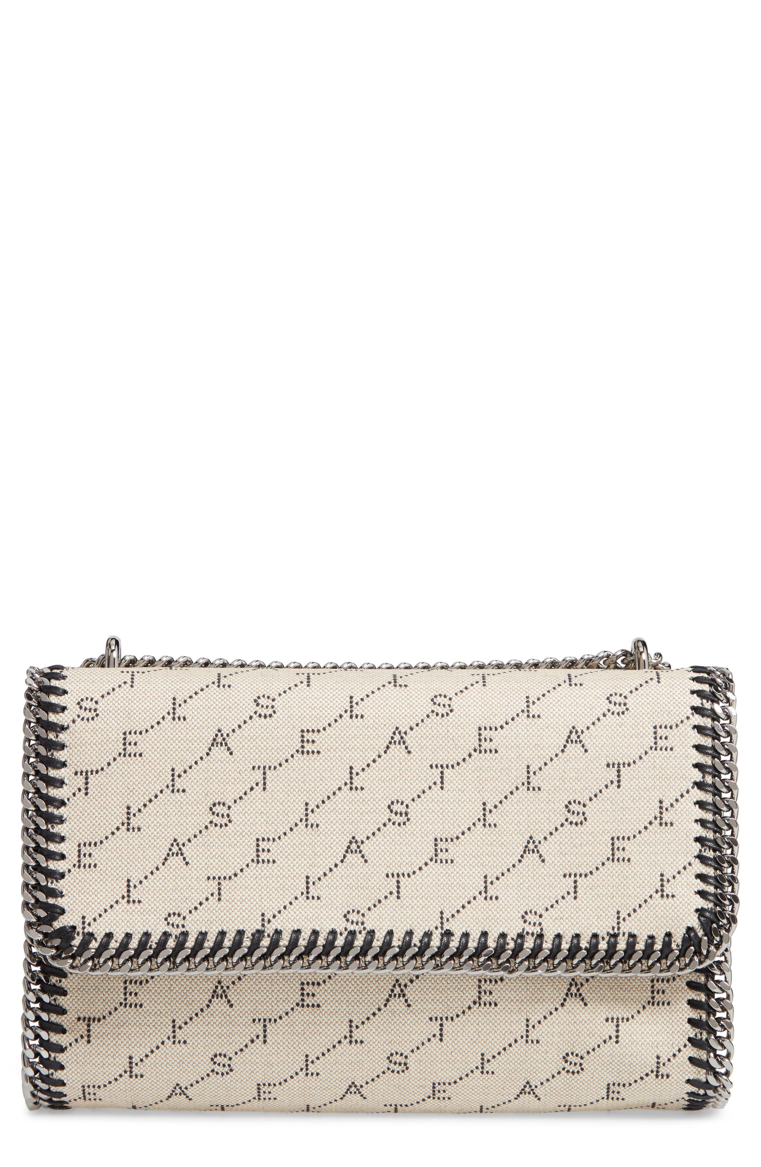Stella Mccartney Falabella Logo Canvas Shoulder Bag - Beige