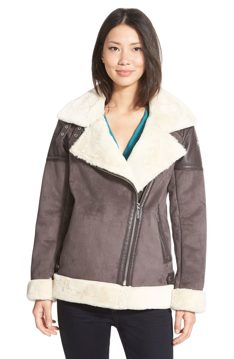 Michael Kors Asymmetrical Faux Shearling Moto Jacket Nordstrom Asymmetrical Faux Shearling Moto Jacket