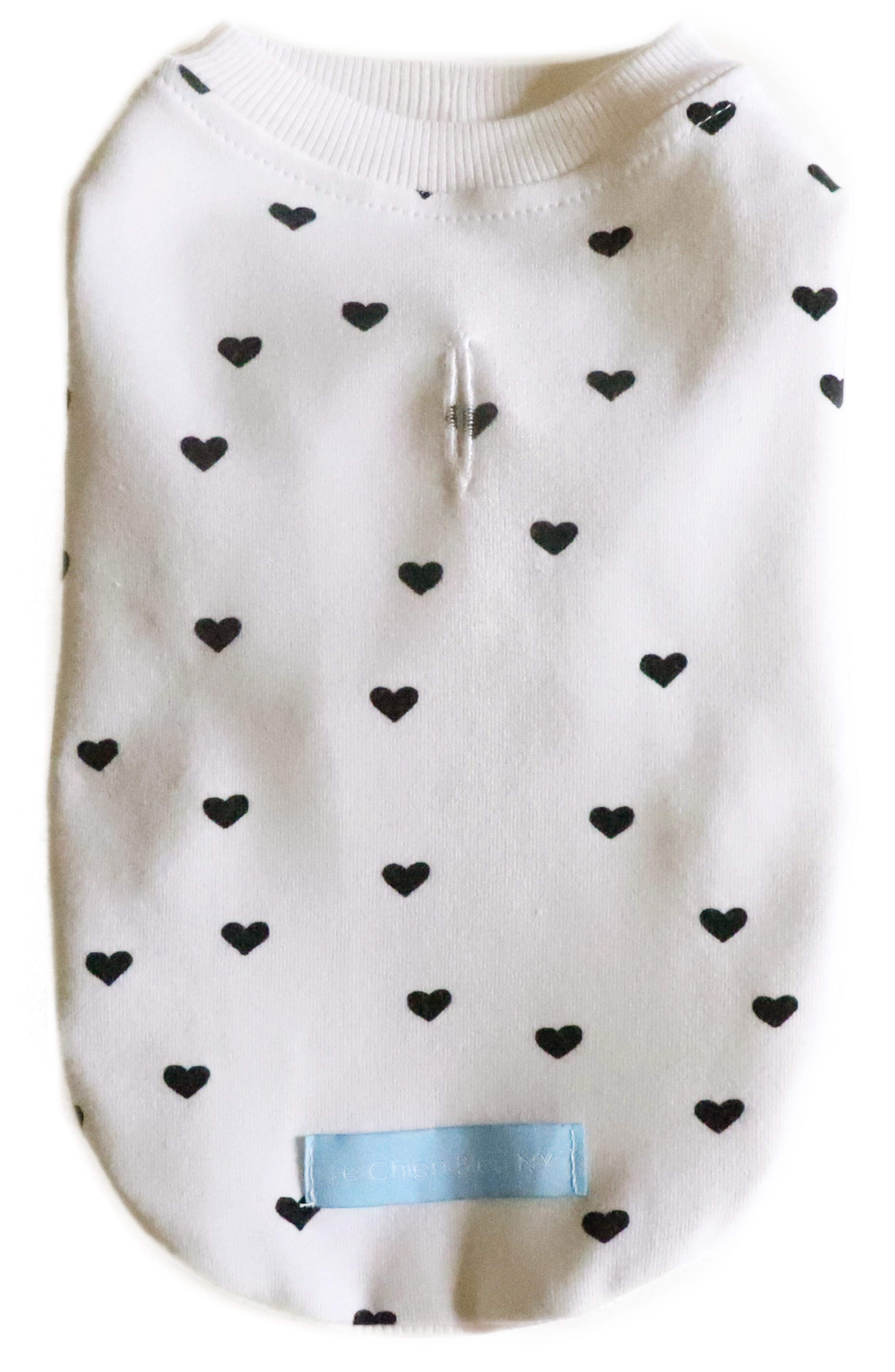 Le Chien Bleu Ny Leroy Heart Print Dog Sweater, White