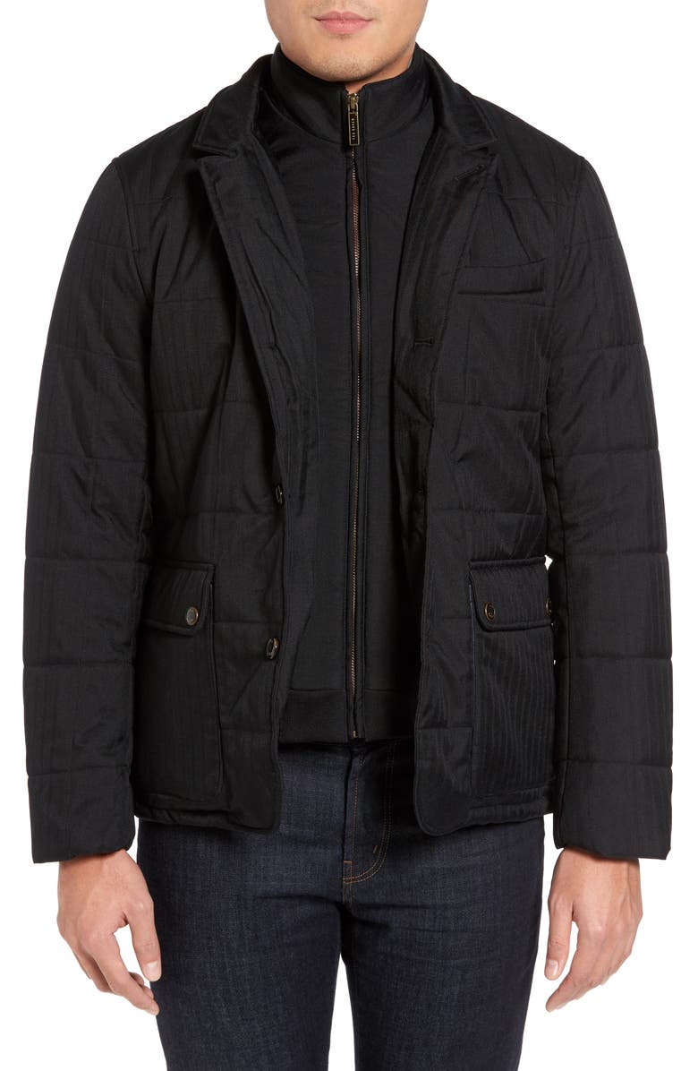 Ted Baker London Jasper Trim Fit Quilted Jacket with Removable Bib ...