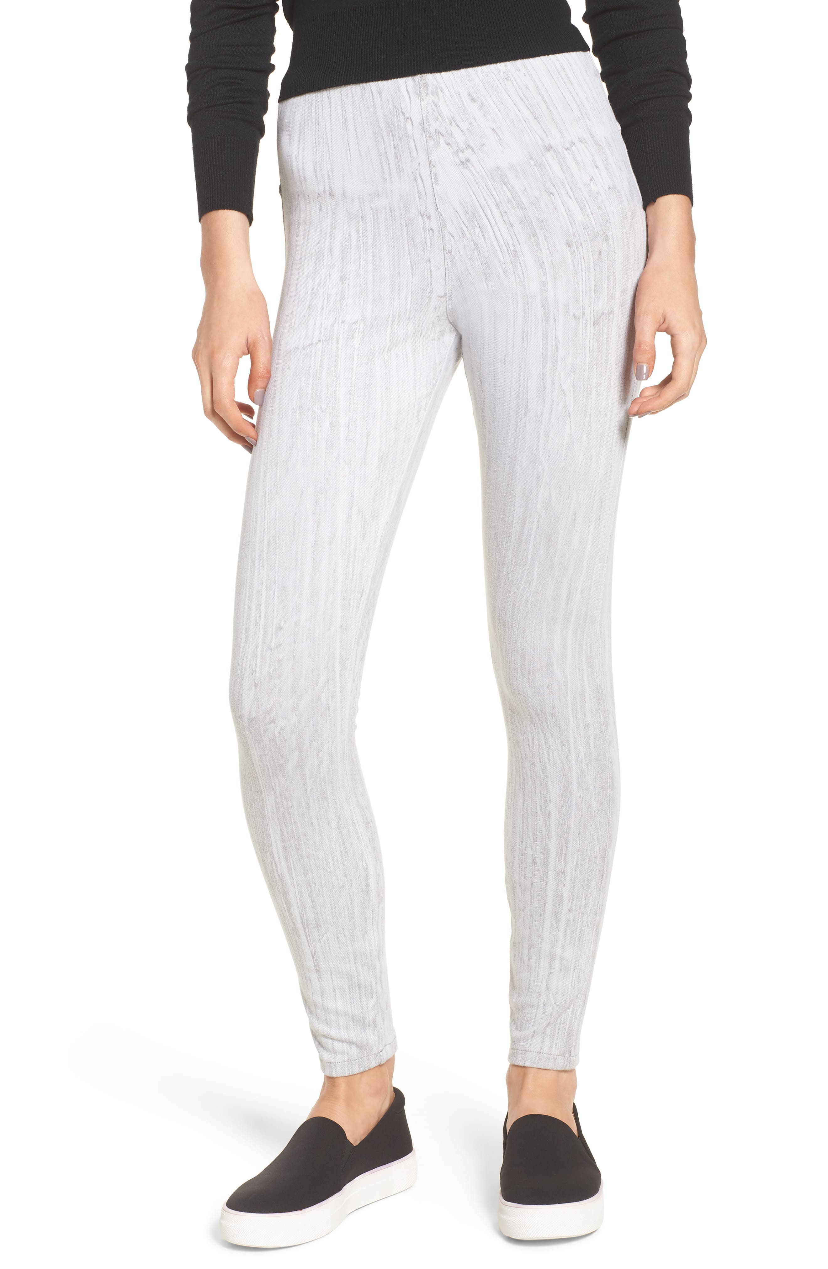 Lysse Toothpick Denim Leggings, Grey