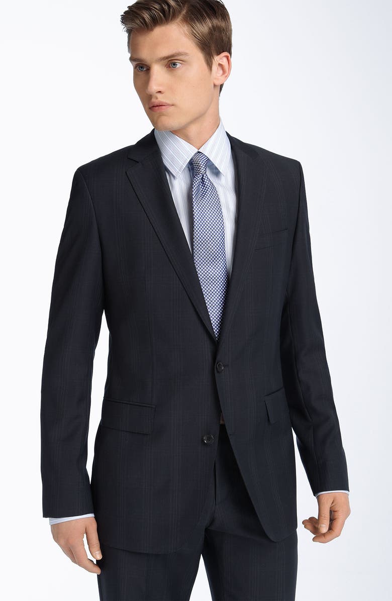 BOSS Black 'The James/Sharp 2' Navy Plaid Virgin Wool Suit Nordstrom BOSS Black 'The James/Sharp 2' Navy Plaid Virgin Wool Suit Nordstrom