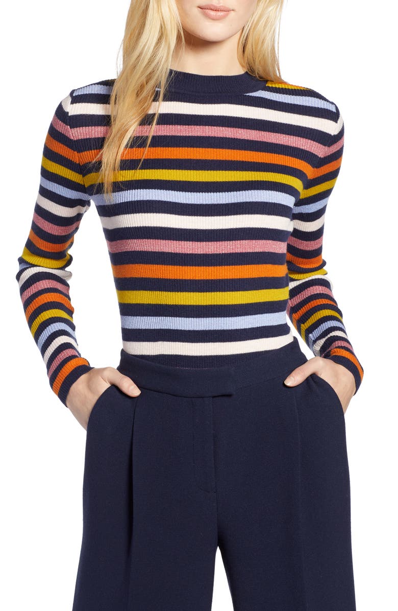 Halogen® x Atlantic-Pacific Shimmer Stripe Sweater | Nordstrom
