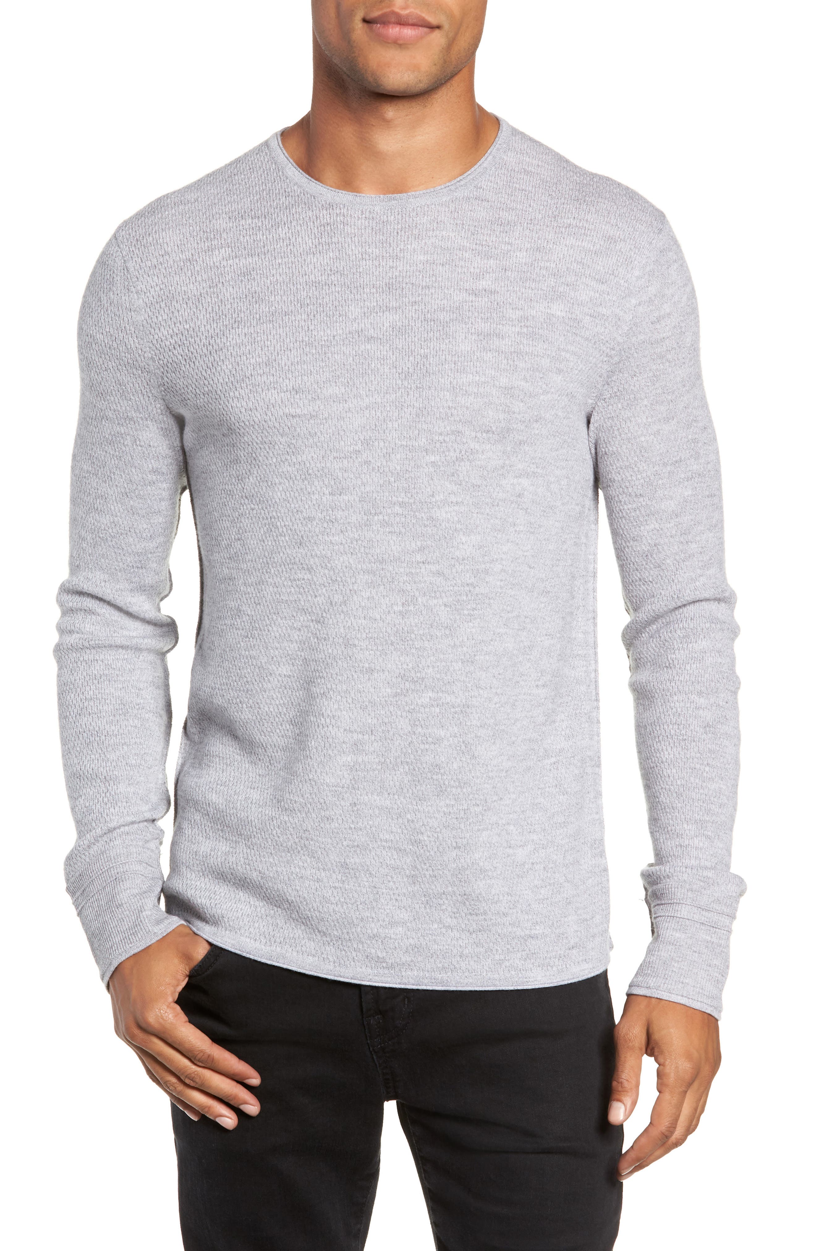Rag & Bone Gregory Merino Wool Blend Crewneck Sweater, Grey